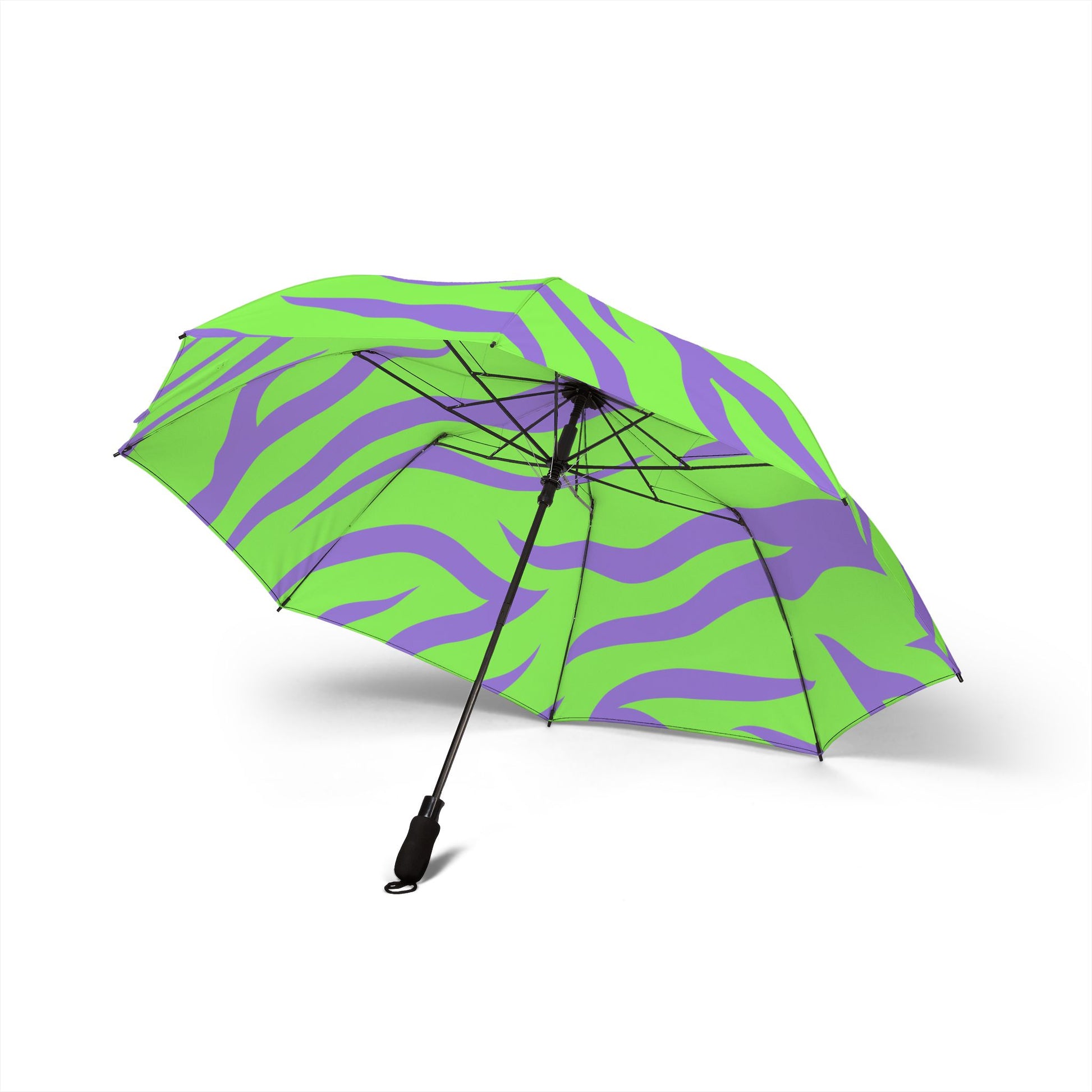 Tyrannosaurus Print Green and Purple Semi-Automatic Foldable Umbrella, Artsulli - Art is Long, Life is Short, Accessories, , , , , , , 