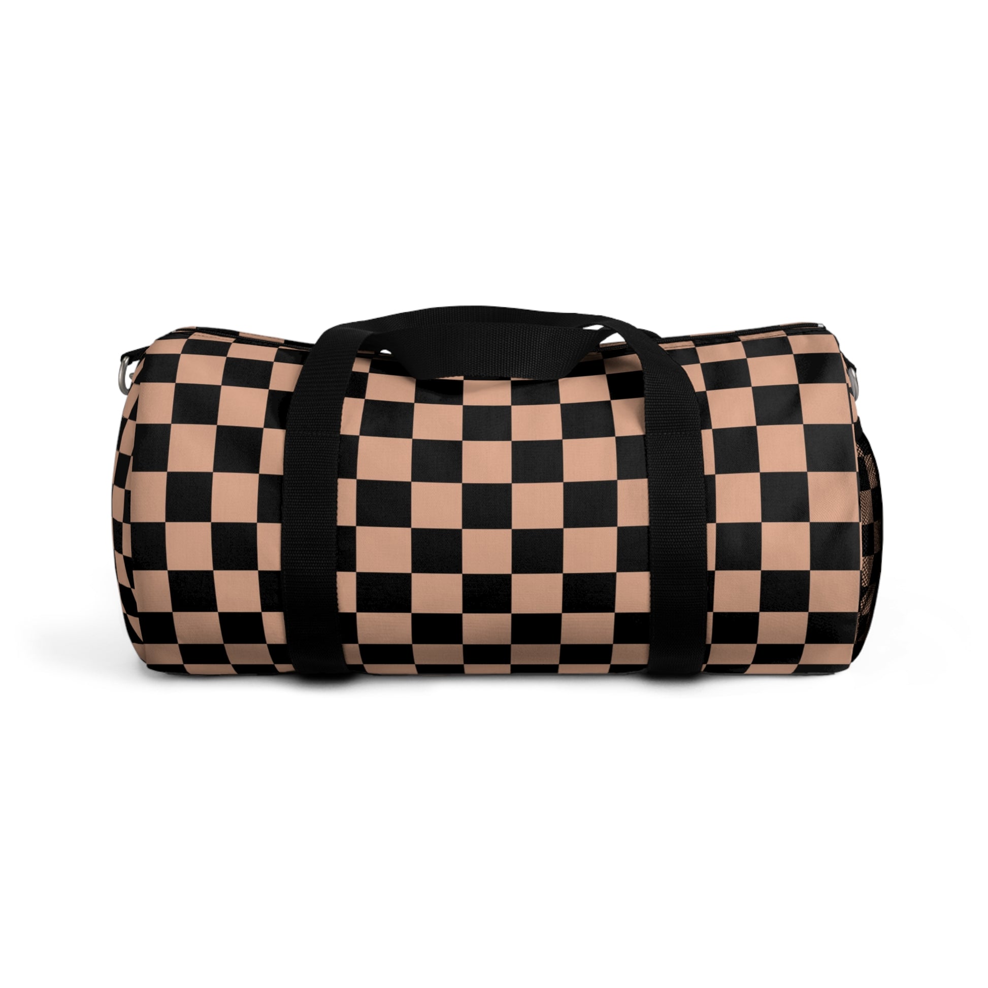 Checkerboard II Soft Orange and Black Duffel Bag, Artsulli - Art is Long, Life is Short, Bags, Size, Small, , , , , 23593450967811969748