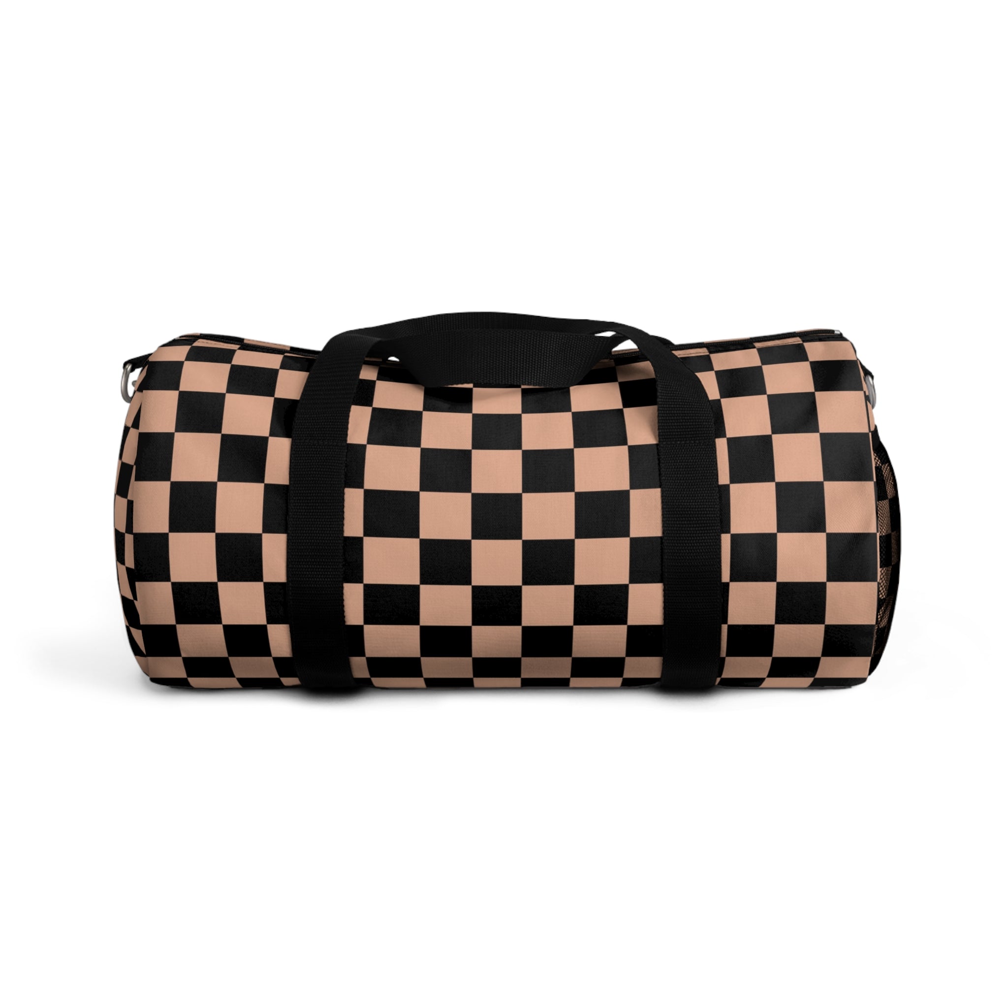 Checkerboard II Soft Orange and Black Duffel Bag, Artsulli - Art is Long, Life is Short, Bags, Size, Small, , , , , 23593450967811969748