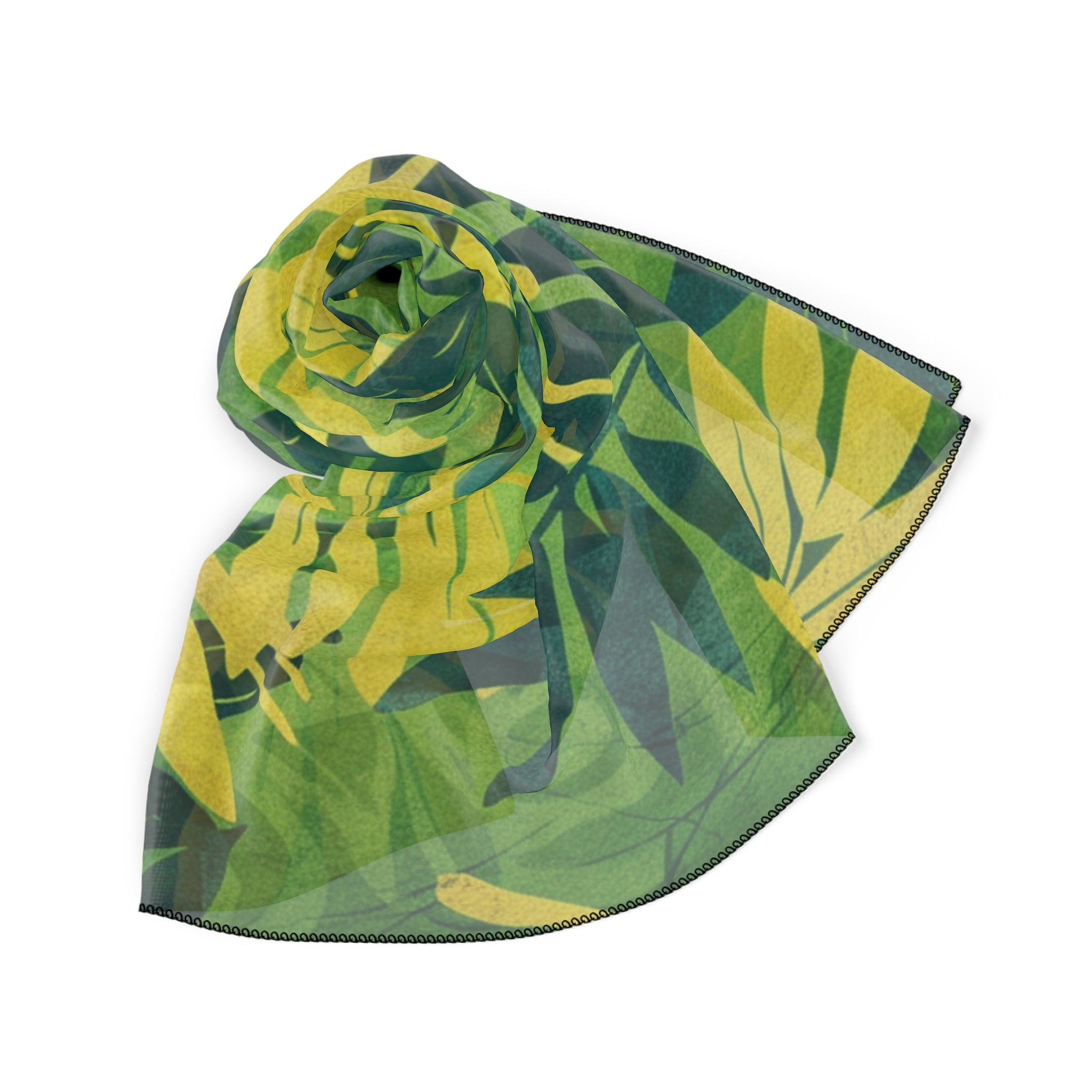 Green Leaf x Yellow Leaf x Tropical x Jungle Poly Scarf, Artsulli - Art is Long, Life is Short, Accessories, , , , , , , 