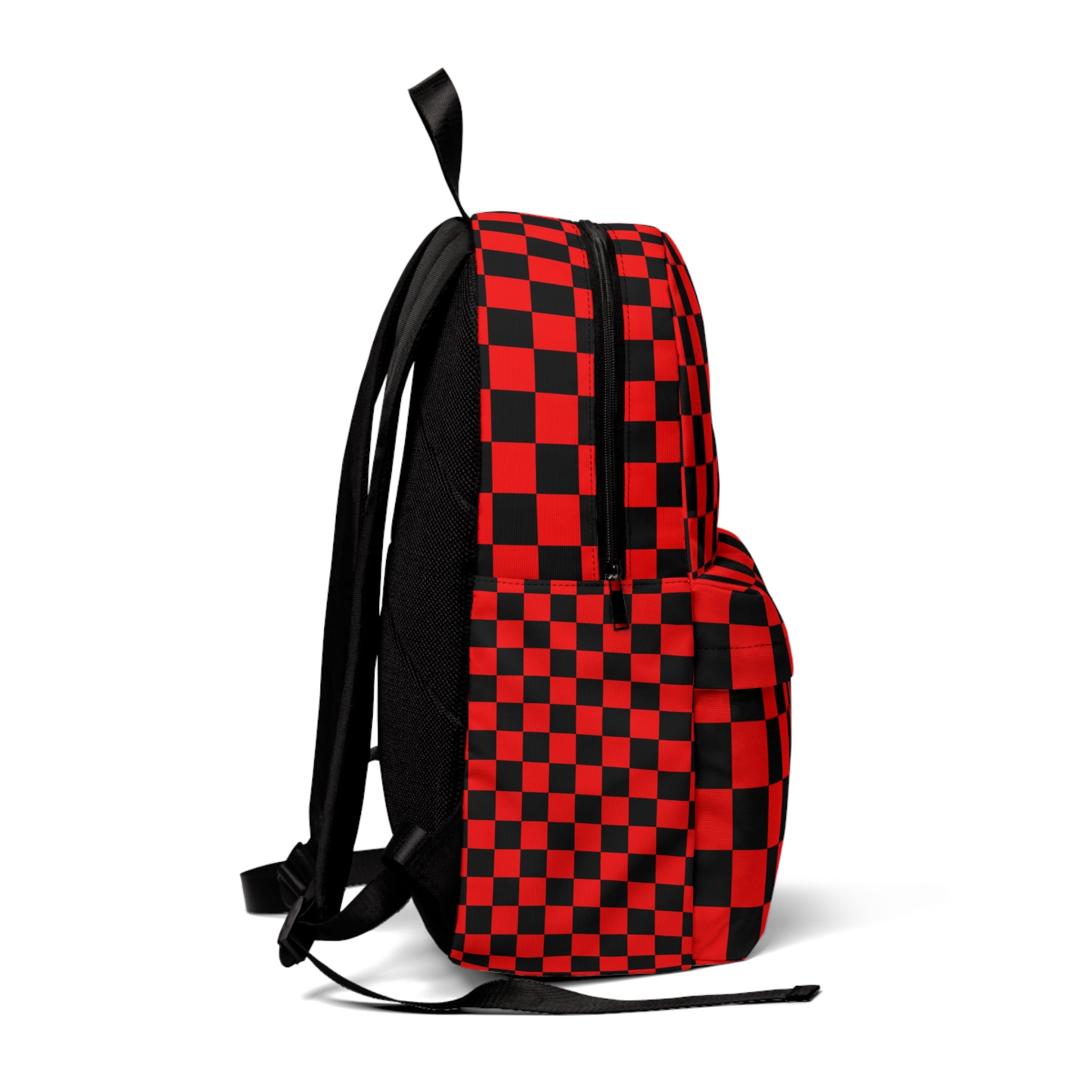 Checkerboard Red and Black Unisex Classic Backpack, Artsulli - Art is Long, Life is Short, Bags, , , , , , , 