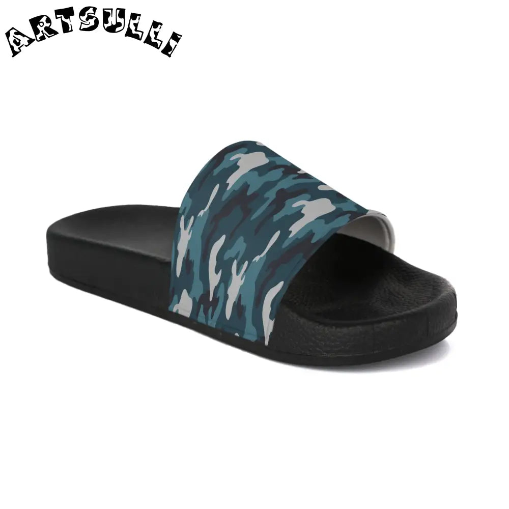 JAKKOUTTHEBXX Blue Camouflage II Men’s Slide Sandals JAKKOUTTHEBXX