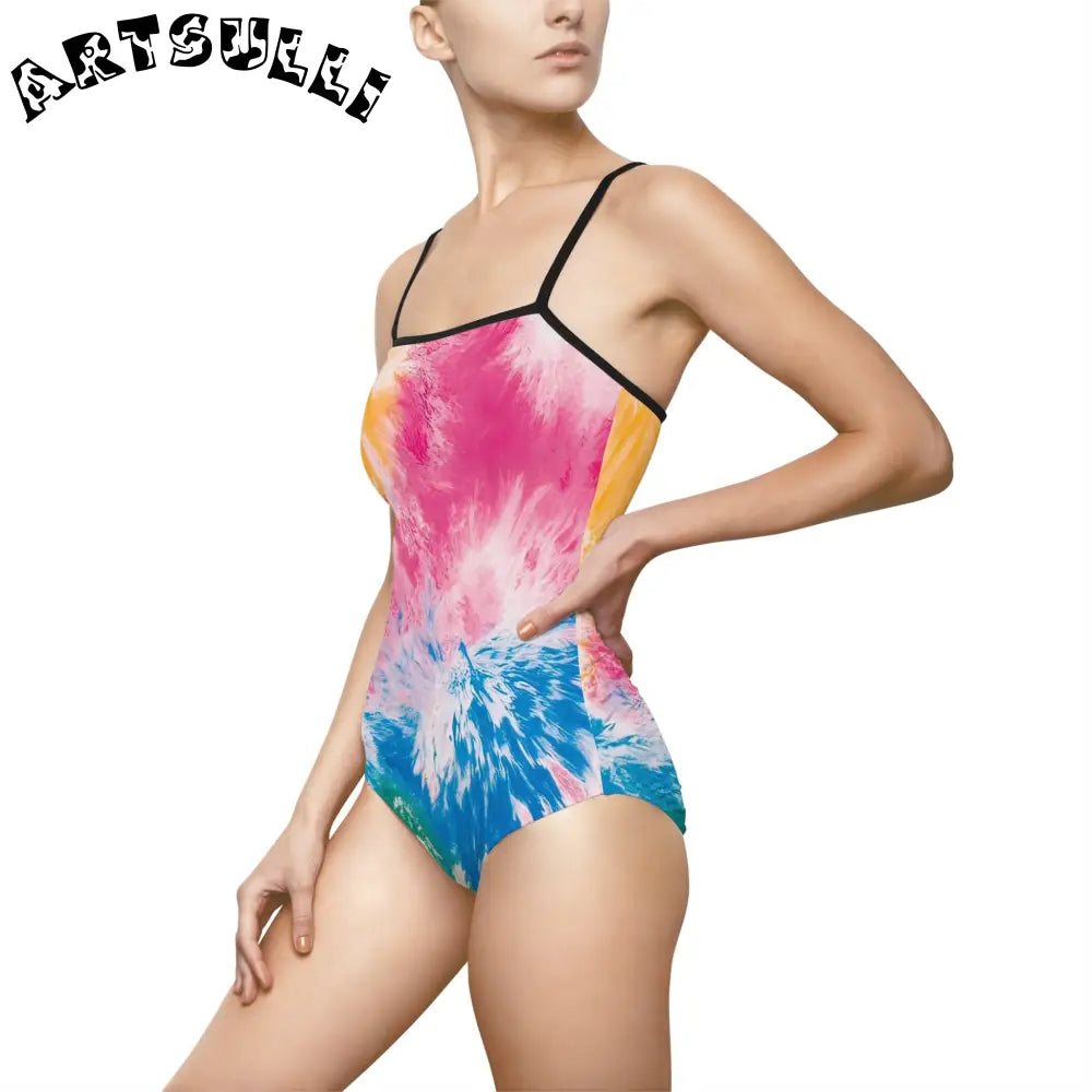 JAKKOUTTHEBXX Tie-Dye Hollow Back One-Piece Swimsuit 2025