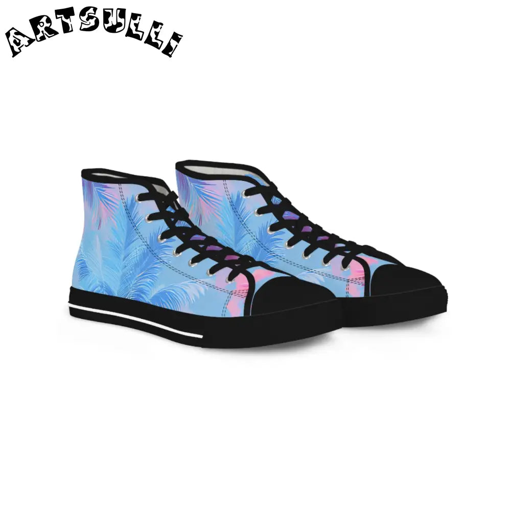 JAKKOUTTHEBXX Ethereal Pastel Palms Men’s High Top Sneakers