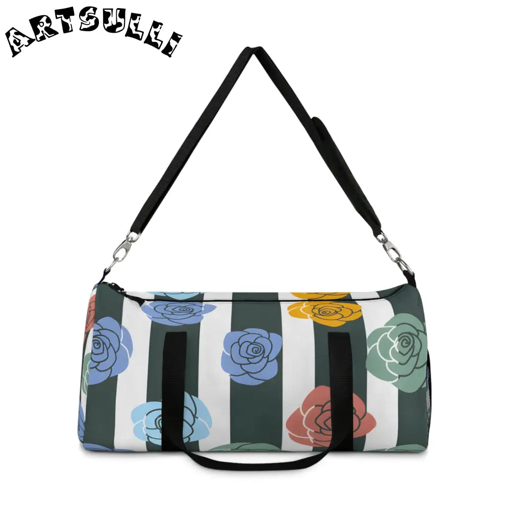 JAKKOUTTHEBXX Stripes x Roses Black and White Copy of Duffel Bag