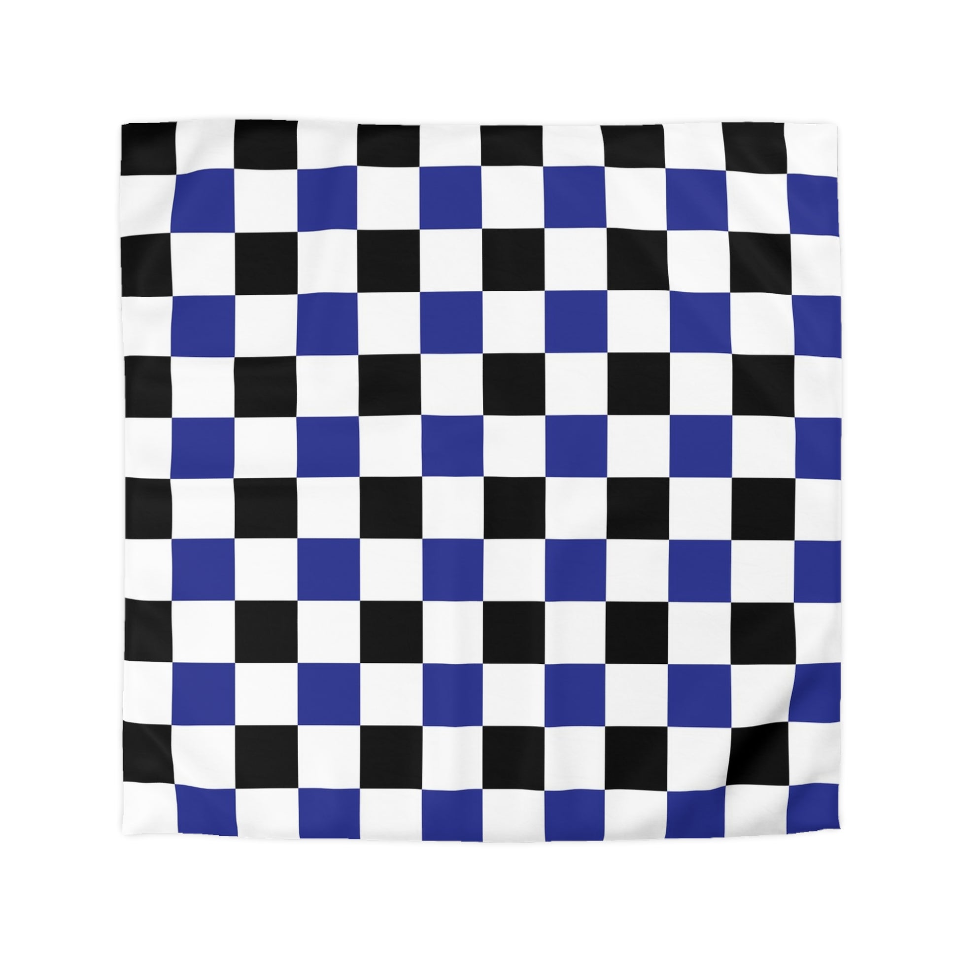 Checkerboard Blue White and Black Microfiber Duvet Cover, Artsulli - Art is Long, Life is Short, Home Decor, Size, Queen, Color, Cream, , , 28661166985139167954