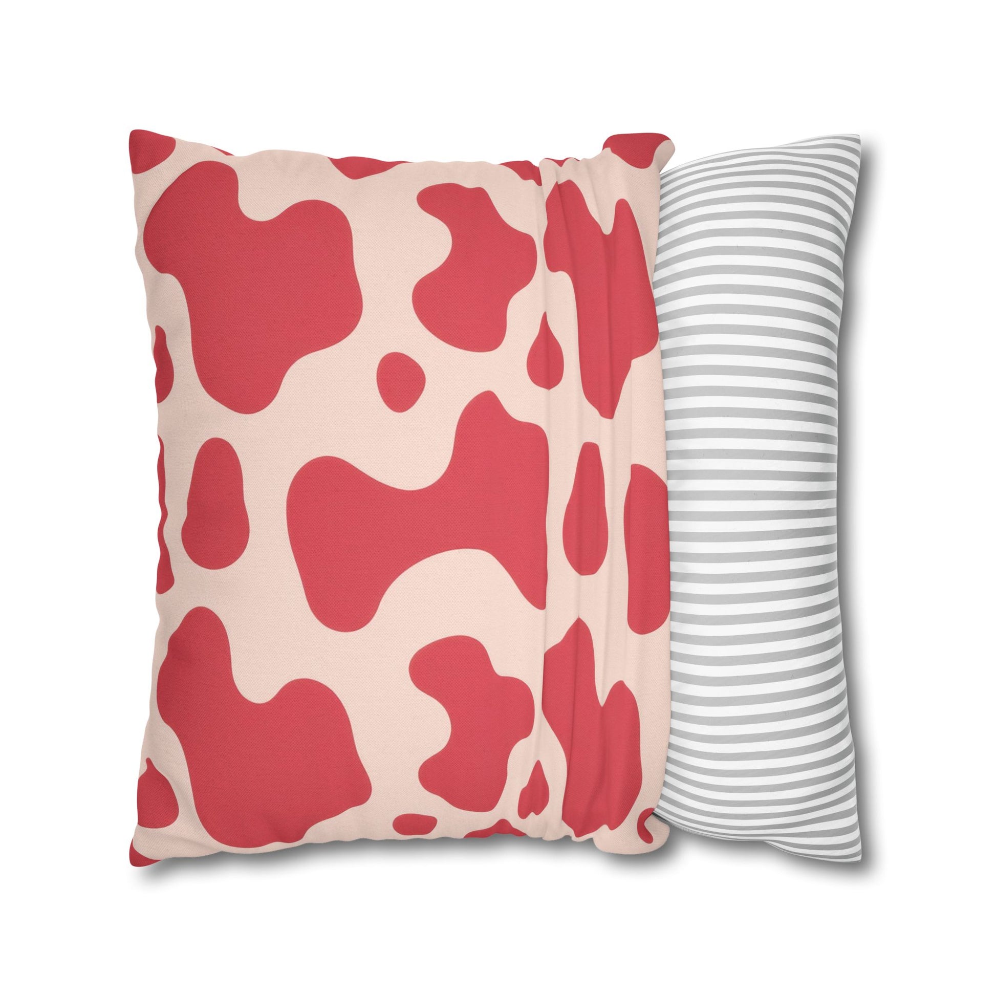 Red Jungle Cow Spun Polyester Square Pillowcase, Artsulli - Art is Long, Life is Short, Home Decor, , , , , , , 