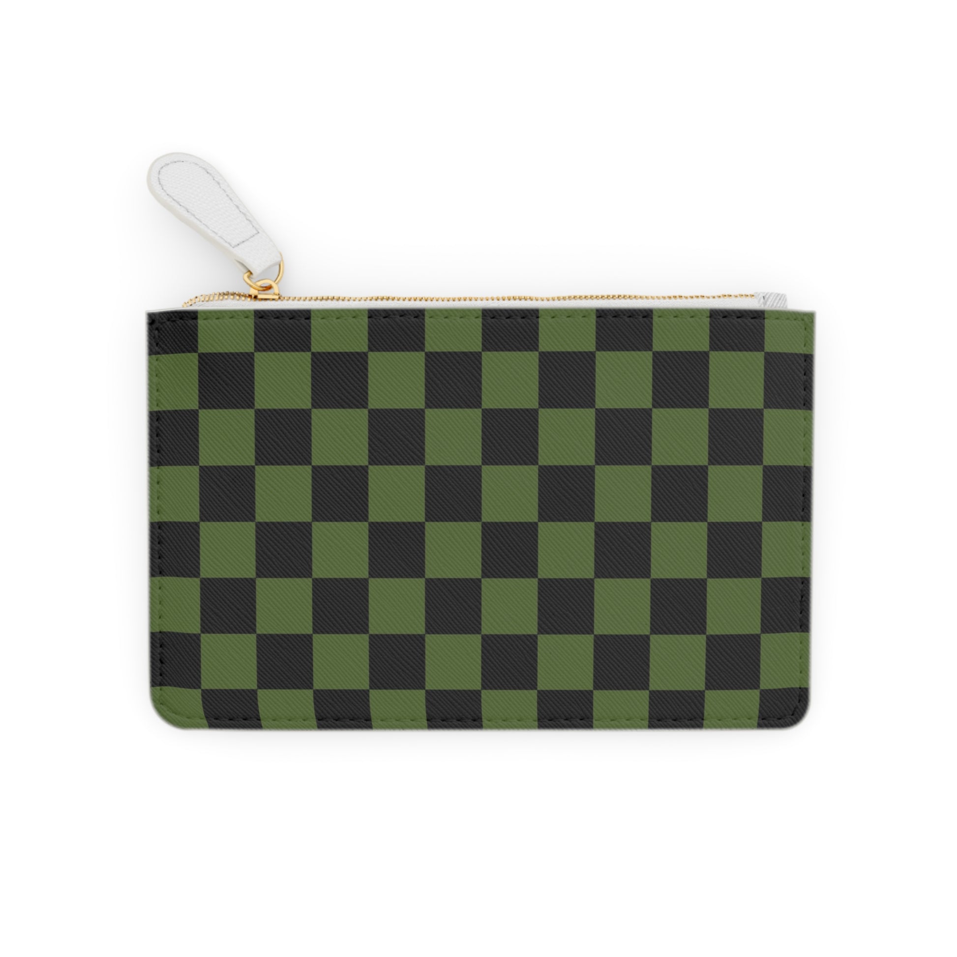 Checkerboard Olive Green and Black Mini Clutch Bag, Artsulli - Art is Long, Life is Short, Bags, , , , , , , 