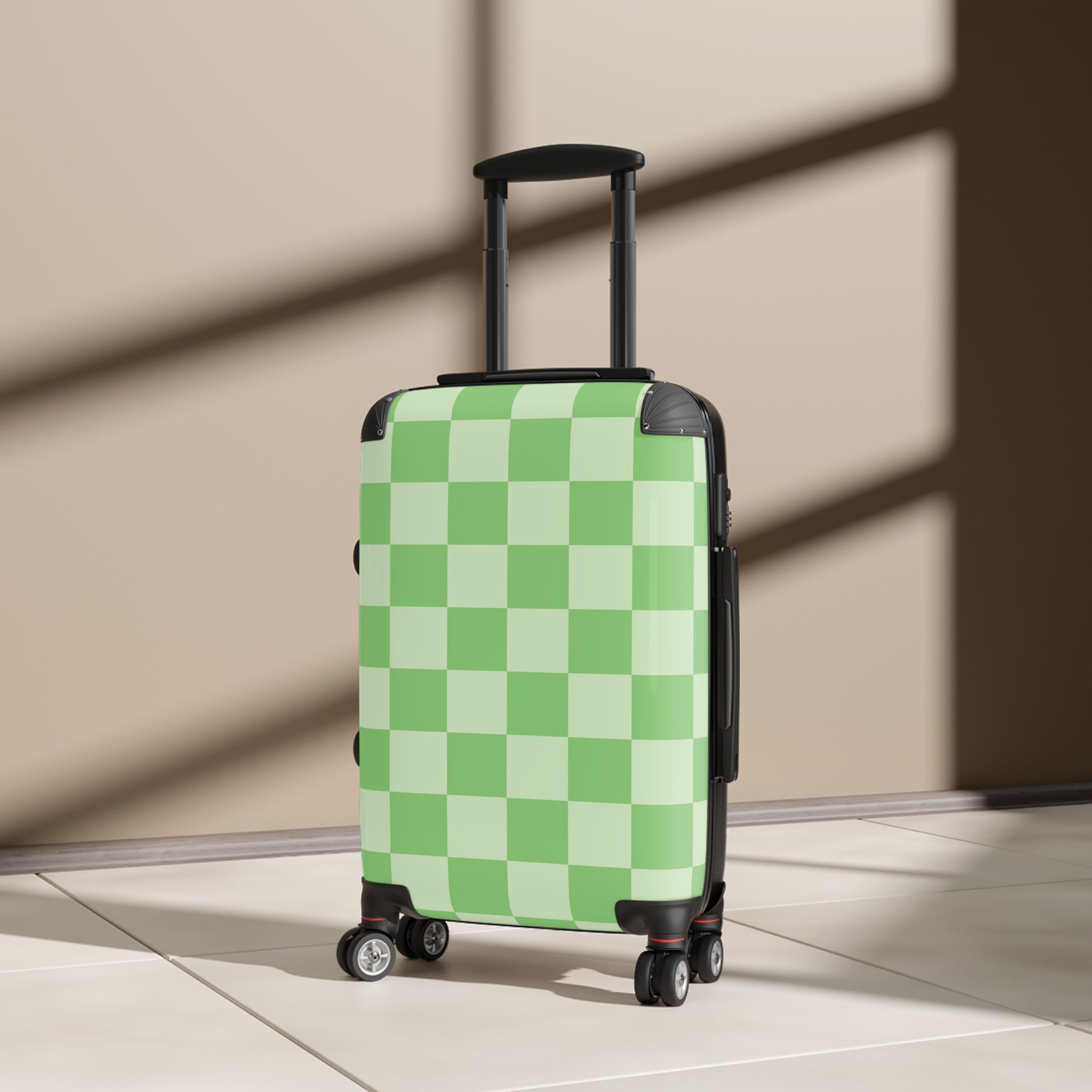 Checkerboard Green Suitcase, Artsulli - Art is Long, Life is Short, Bags, , , , , , , 