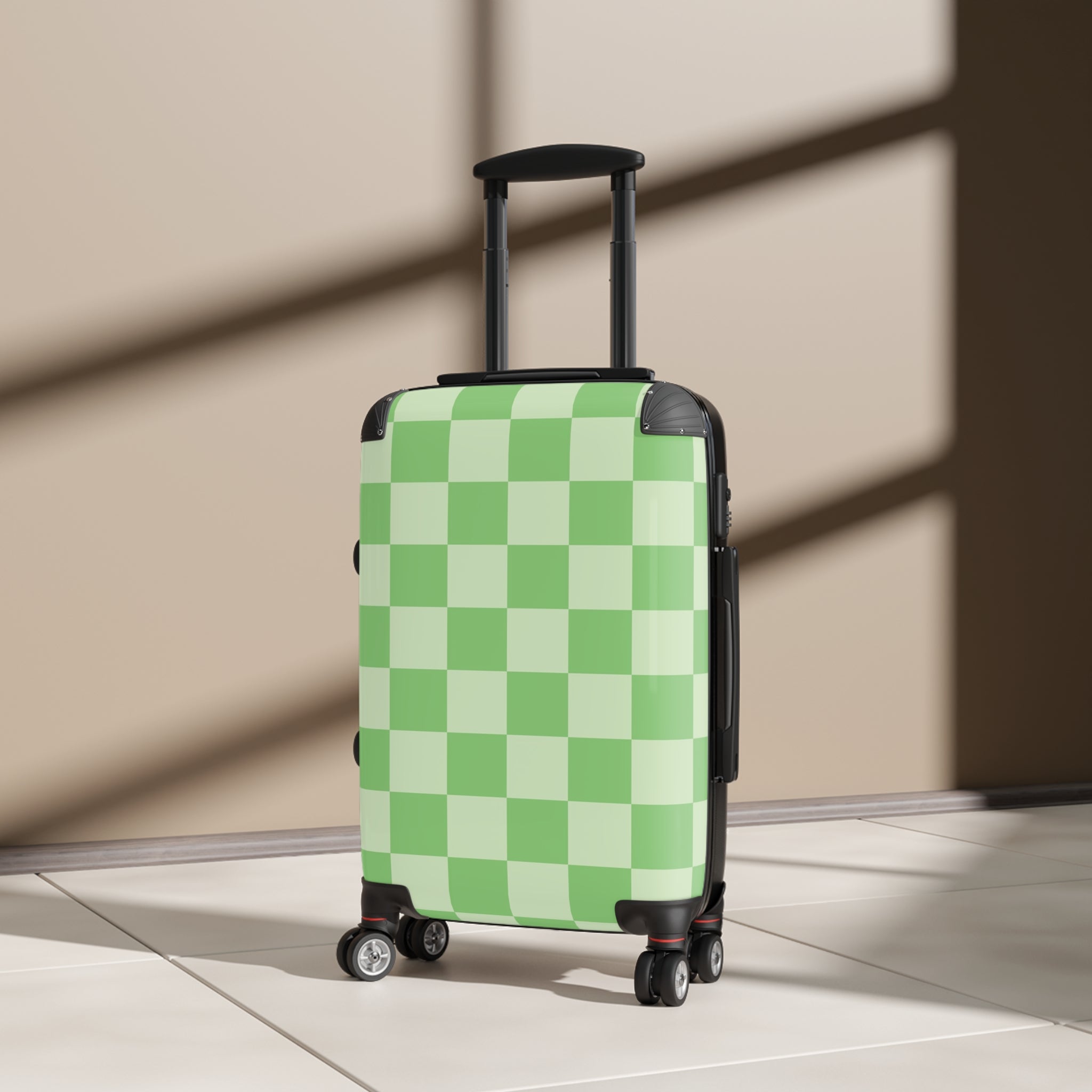Checkerboard Green Suitcase, Artsulli - Art is Long, Life is Short, Bags, , , , , , , 