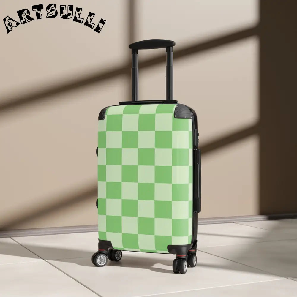JAKKOUTTHEBXX Checkerboard Green Suitcase JAKKOUTTHEBXX Artsulli