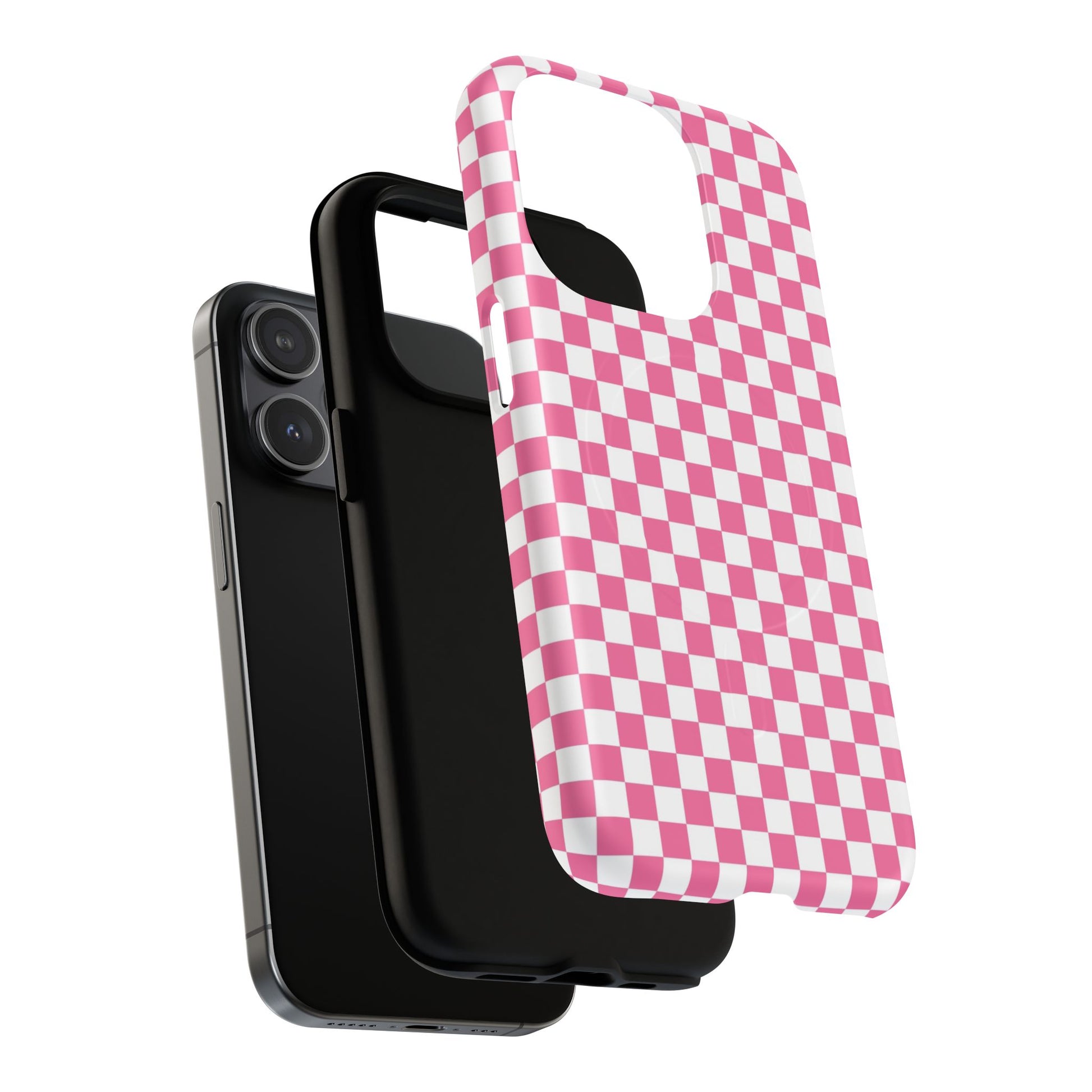 Yuyushiki Pink Check Tough Magnetic Cases, Artsulli - Art is Long, Life is Short, Phone Case, , , , , , , 