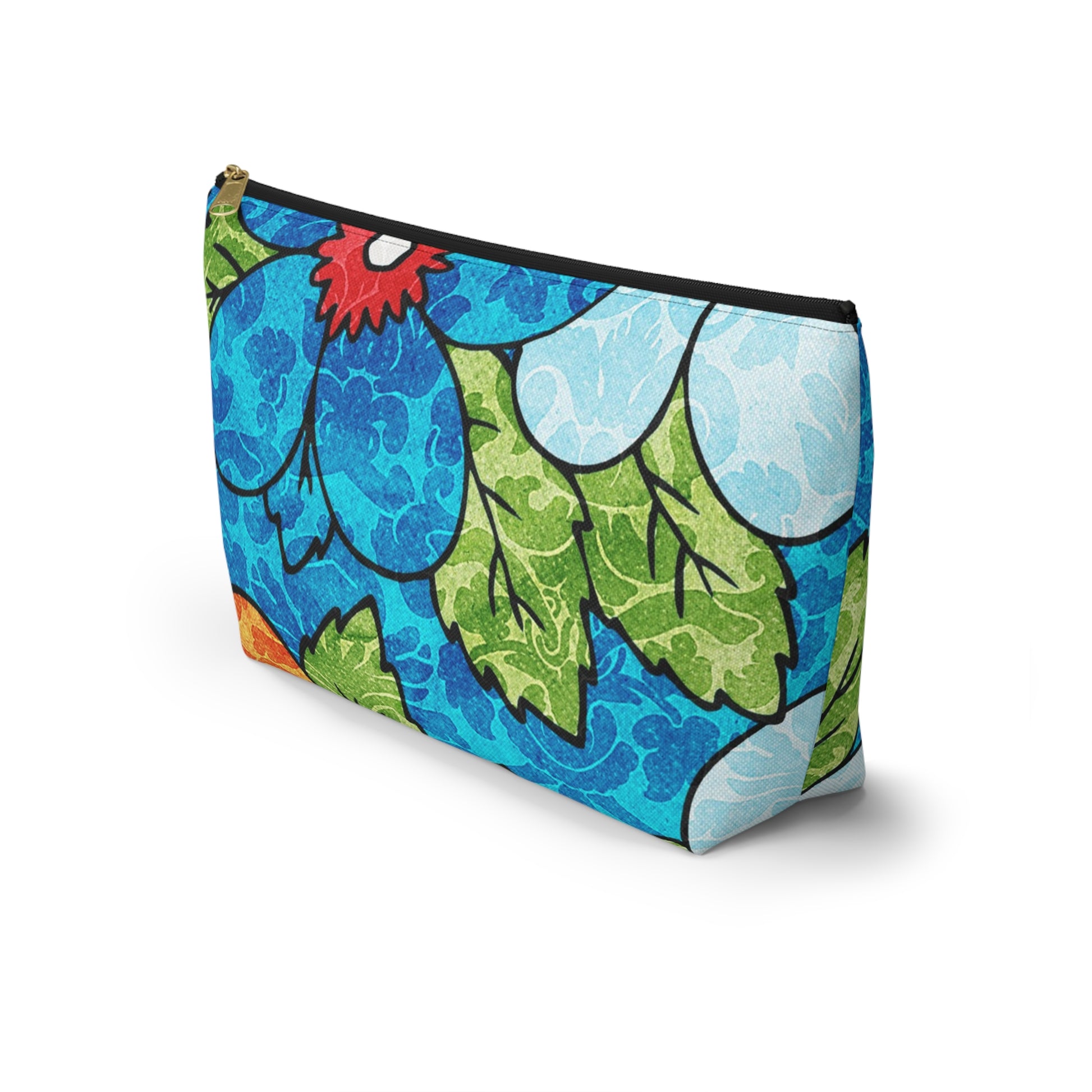 Blue Orange Groovy Accessory Pouch w T-bottom, Artsulli - Art is Long, Life is Short, Bags, , , , , , , 
