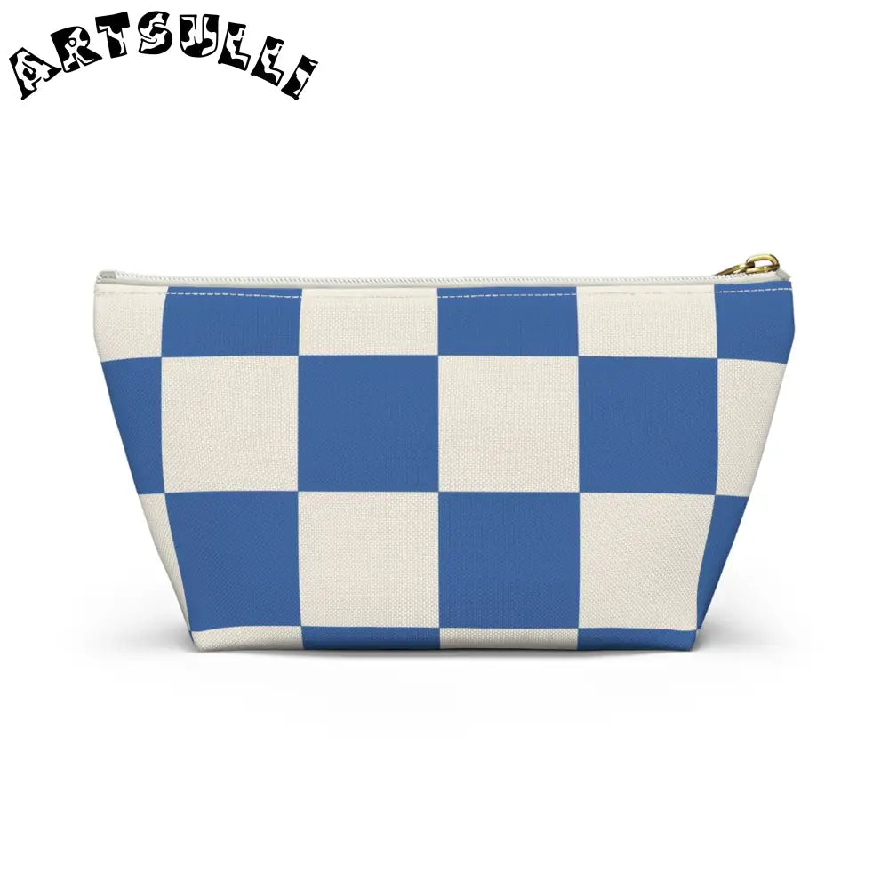 JAKKOUTTHEBXX Checkerboard Blue Accessory Pouch w T-bottom