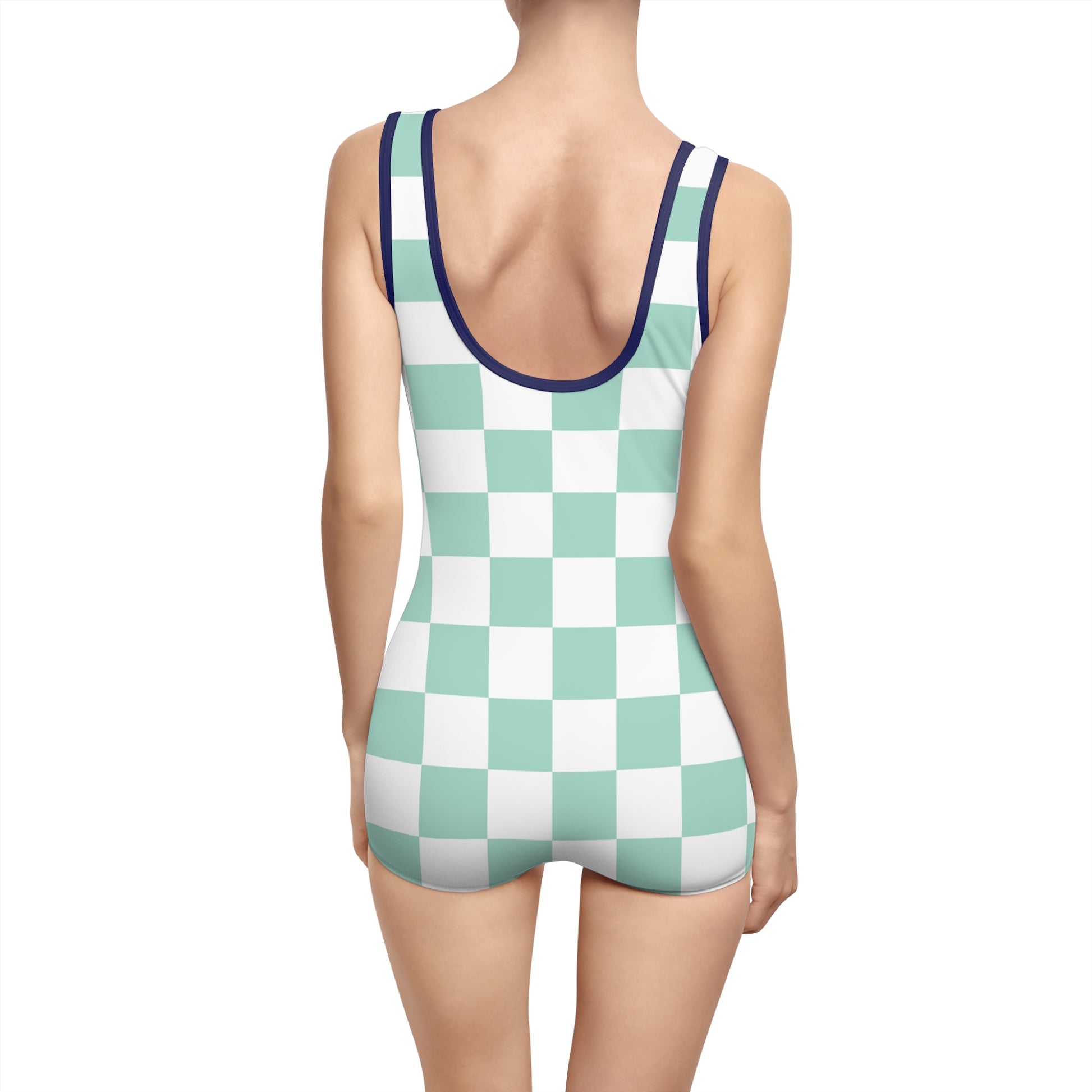Chessboard Women's Vintage Swimsuit (AOP), Artsulli - Art is Long, Life is Short, All Over Prints, , , , , , , 