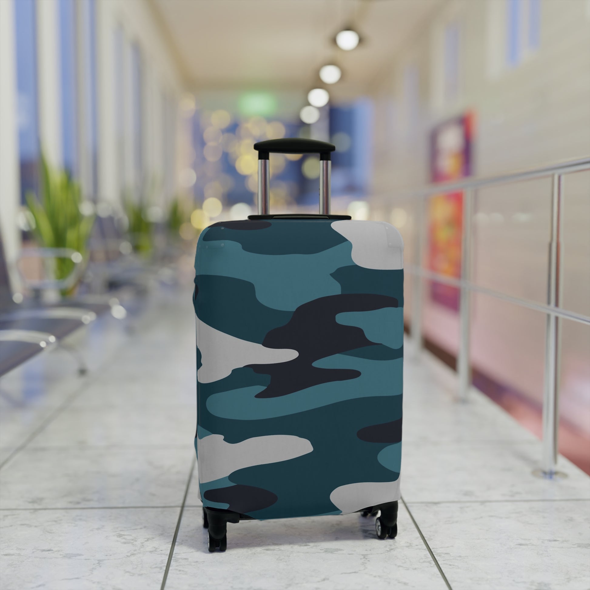 Blue Camouflage Luggage Cover, Artsulli - Art is Long, Life is Short, Accessories, , , , , , , 