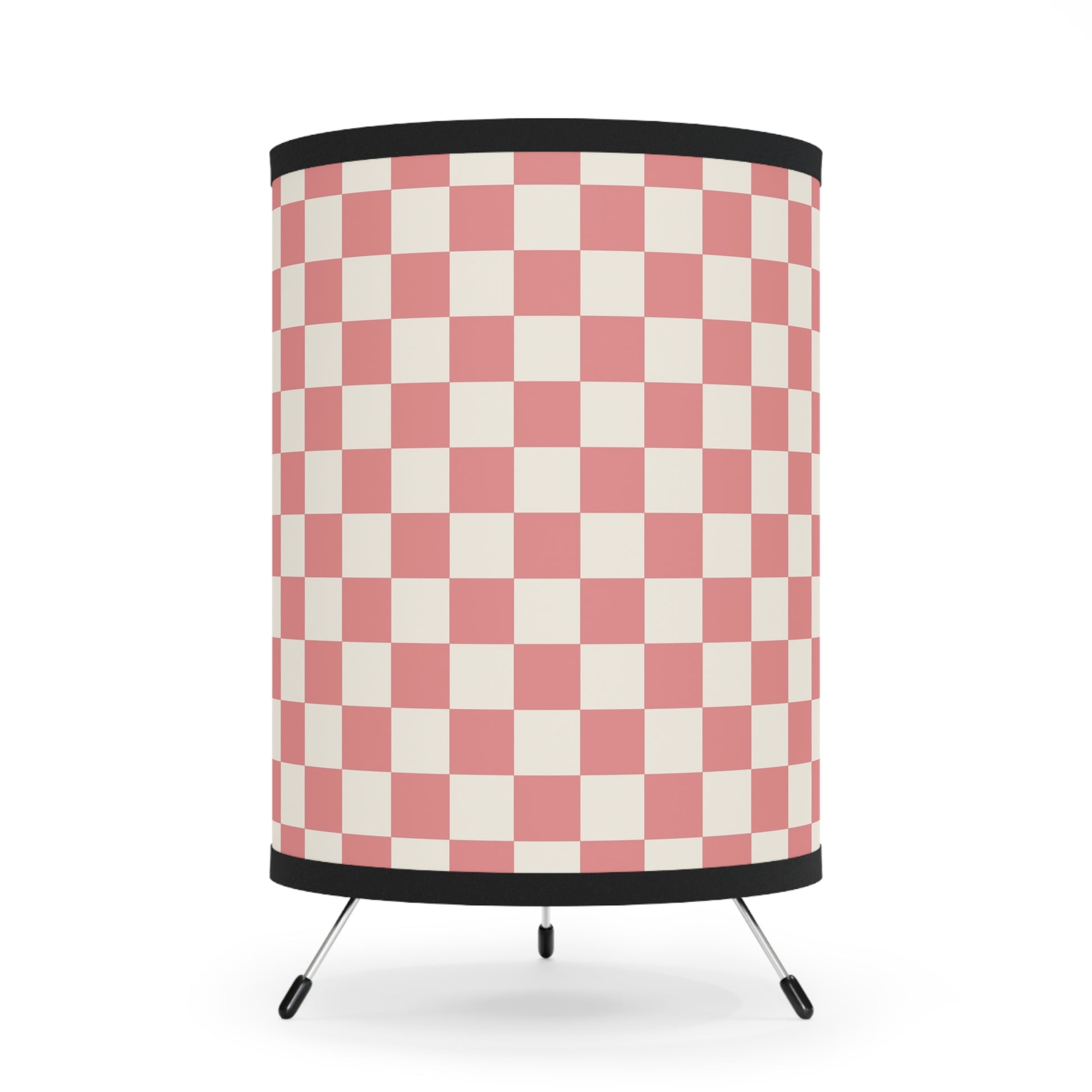 Retro Checkered Grassland Sprites Tripod Lamp with High-Res Printed Shade, US\CA plug, Artsulli - Art is Long, Life is Short, Home Decor, Size, One size, Color, Black, , , 15960209341686177278