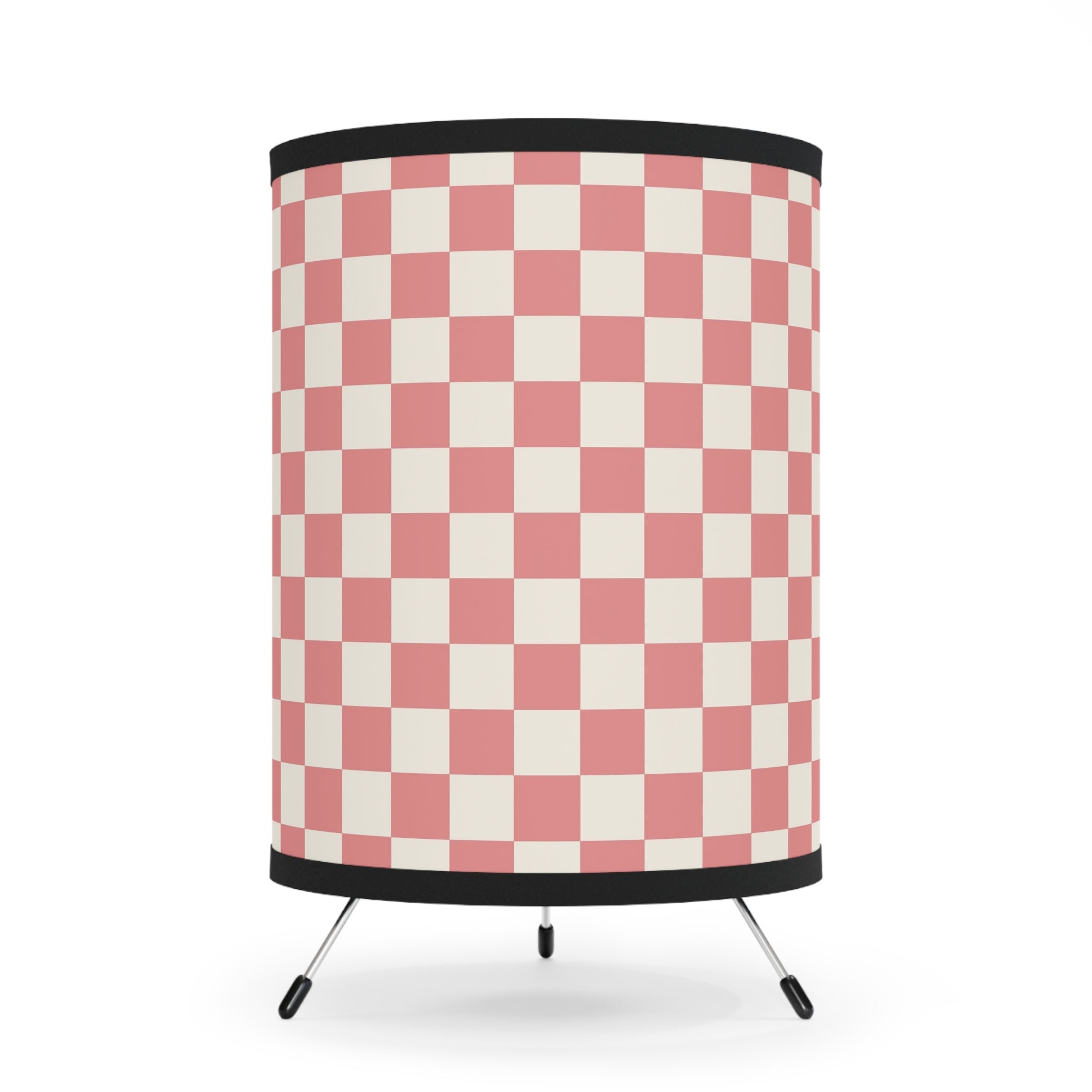 Retro Checkered Grassland Sprites Tripod Lamp with High-Res Printed Shade, US\CA plug, Artsulli - Art is Long, Life is Short, Home Decor, Size, One size, Color, Black, , , 15960209341686177278