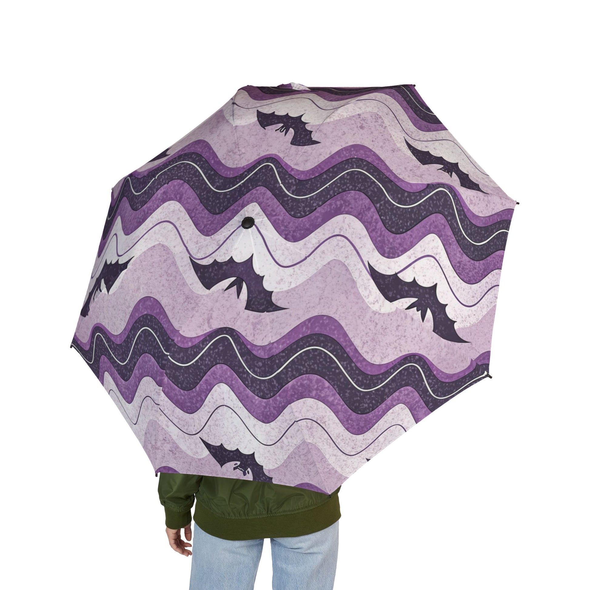 Bat Wave Semi-Automatic Foldable Umbrella, Artsulli - Art is Long, Life is Short, Accessories, , , , , , , 