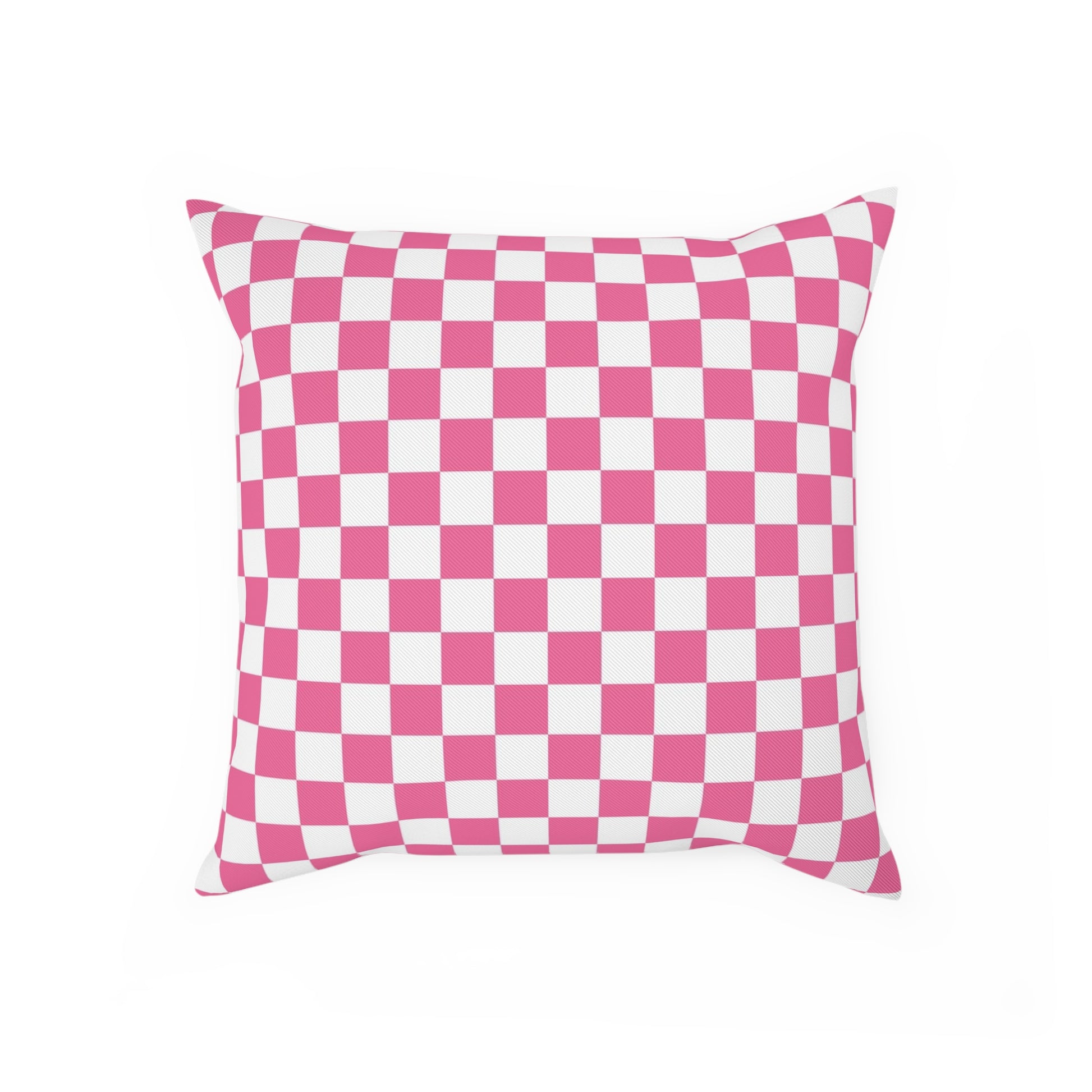 Yuyushiki Pink Check Cushion, Artsulli - Art is Long, Life is Short, Home Decor, Size, 15.7" × 15.7", , , , , 28516316311422223078
