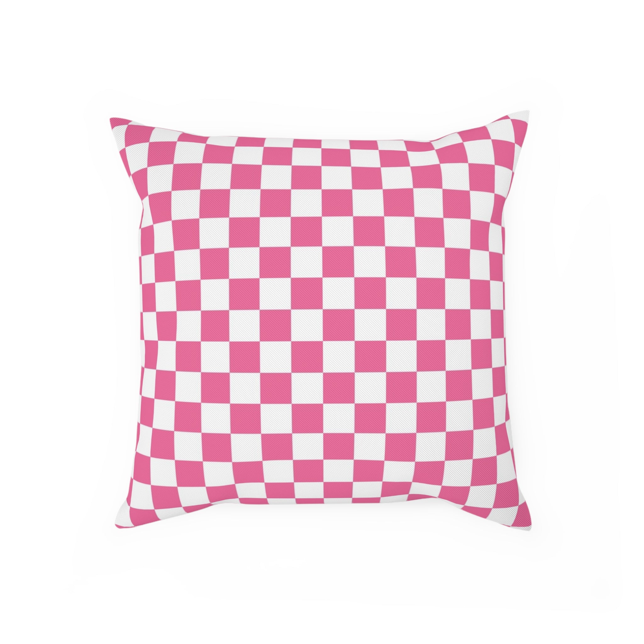 Yuyushiki Pink Check Cushion, Artsulli - Art is Long, Life is Short, Home Decor, Size, 15.7" × 15.7", , , , , 28516316311422223078