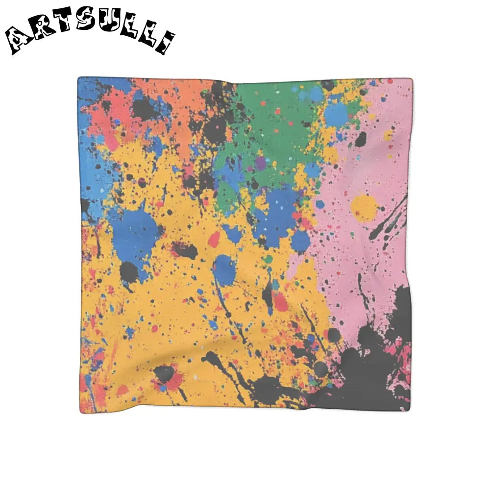 JAKKOUTTHEBXX The Colors Of Paint Splatter Poly Scarf JAKKOUTTHEBXX