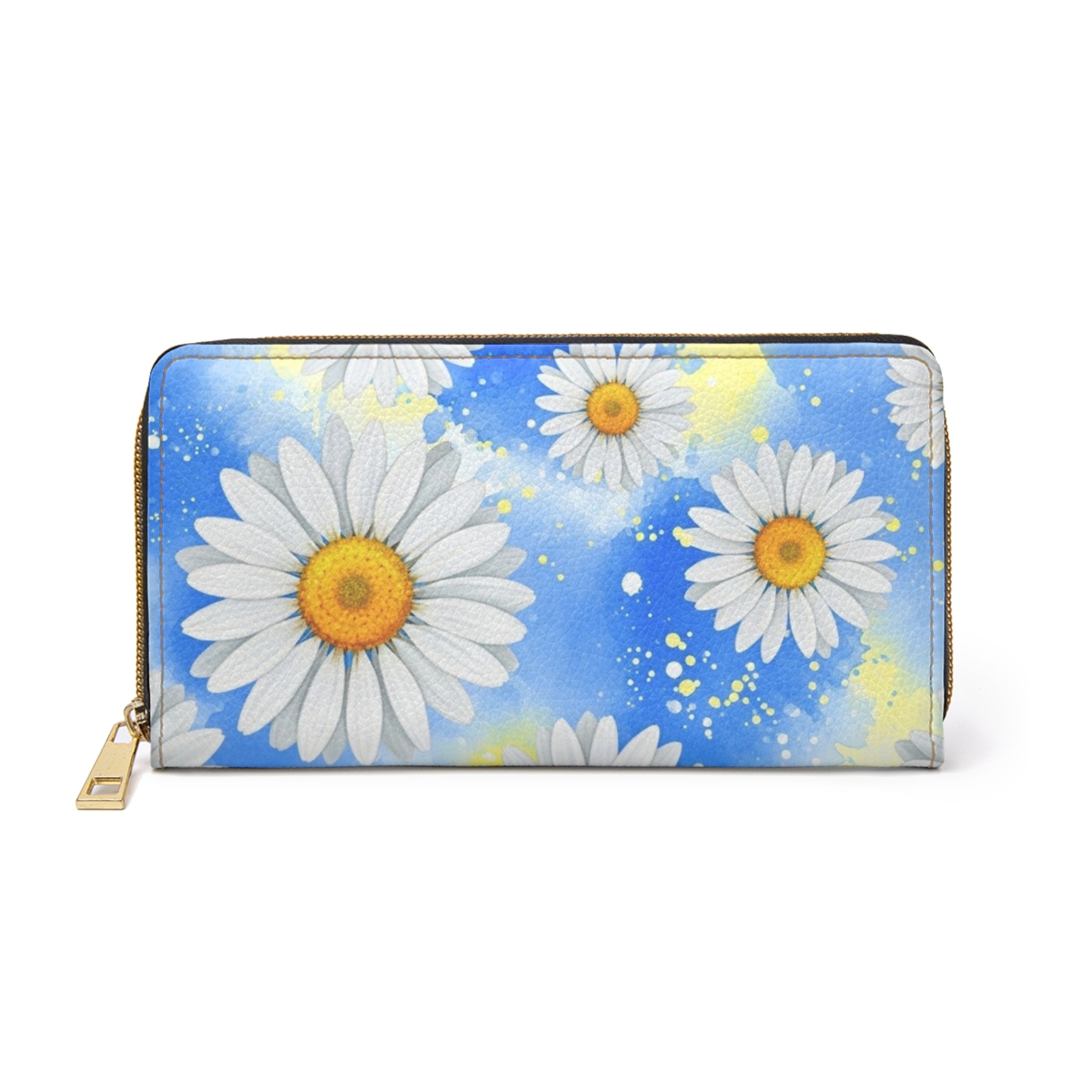Daisies Zipper Wallet, Artsulli - Art is Long, Life is Short, Accessories, Size, One size, Color, White, , , 10514635073280756590