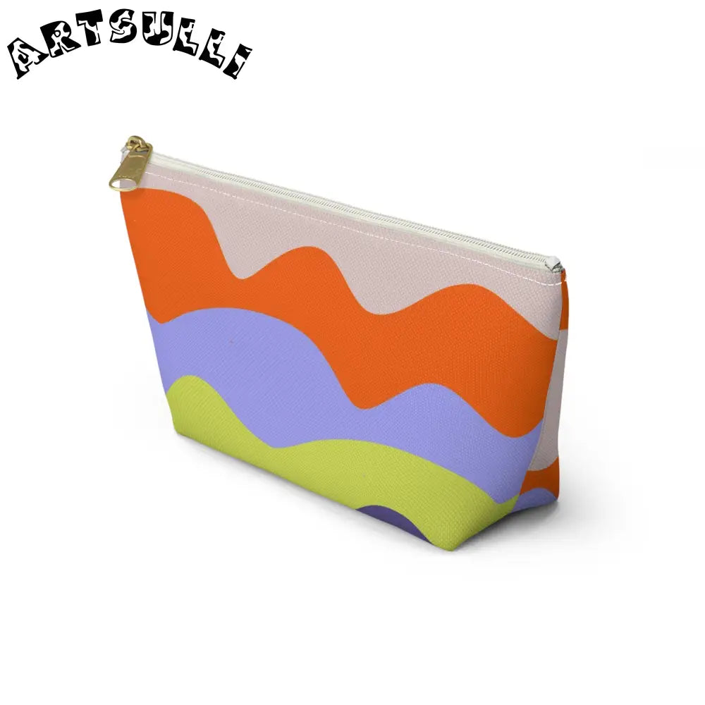 JAKKOUTTHEBXX Waves Red and Blue Accessory Pouch w T-bottom
