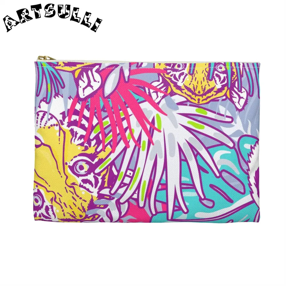 JAKKOUTTHEBXX Tropical Floral Tigers Torquise and Purple Accessory