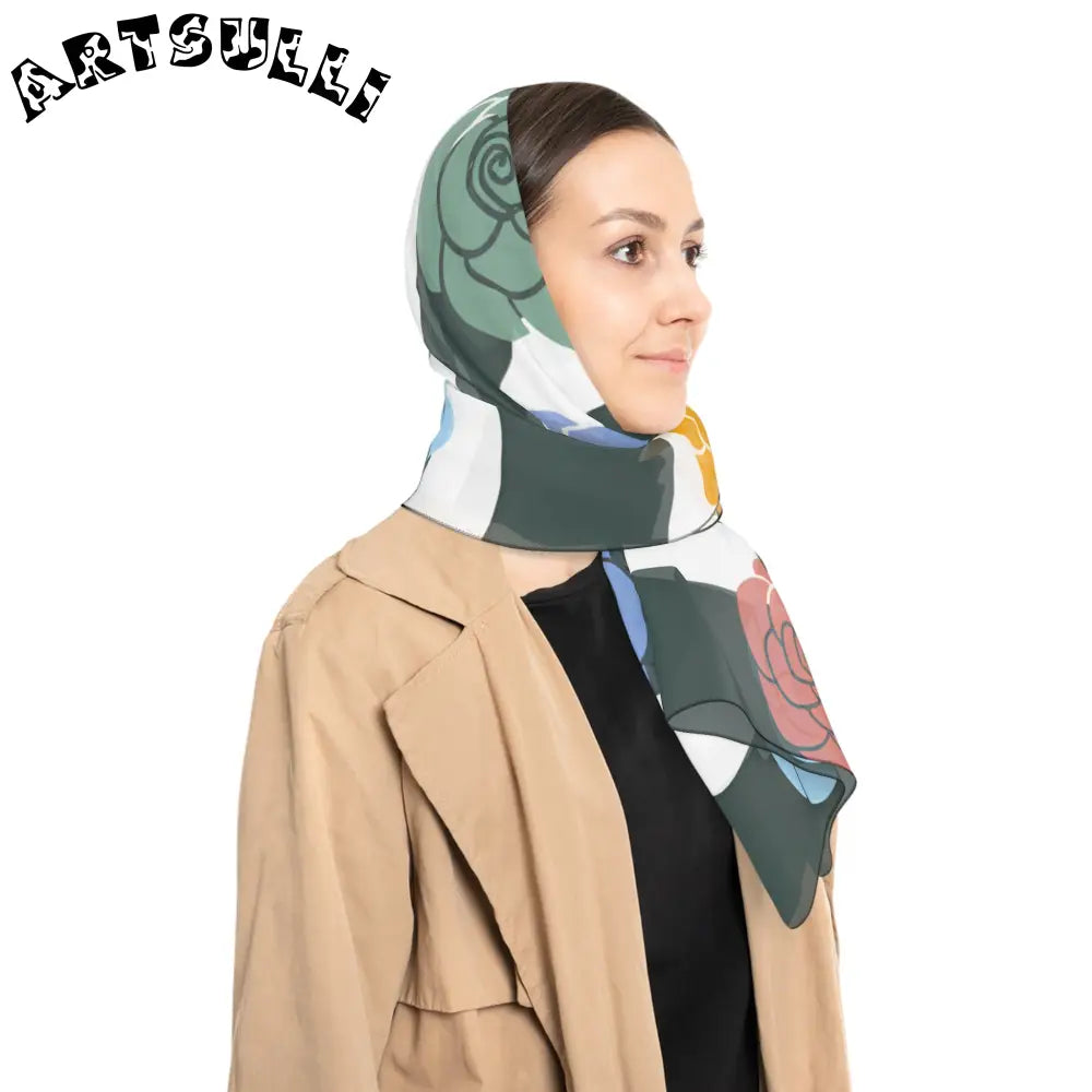 JAKKOUTTHEBXX Stripes x Roses II Black and White Poly Scarf
