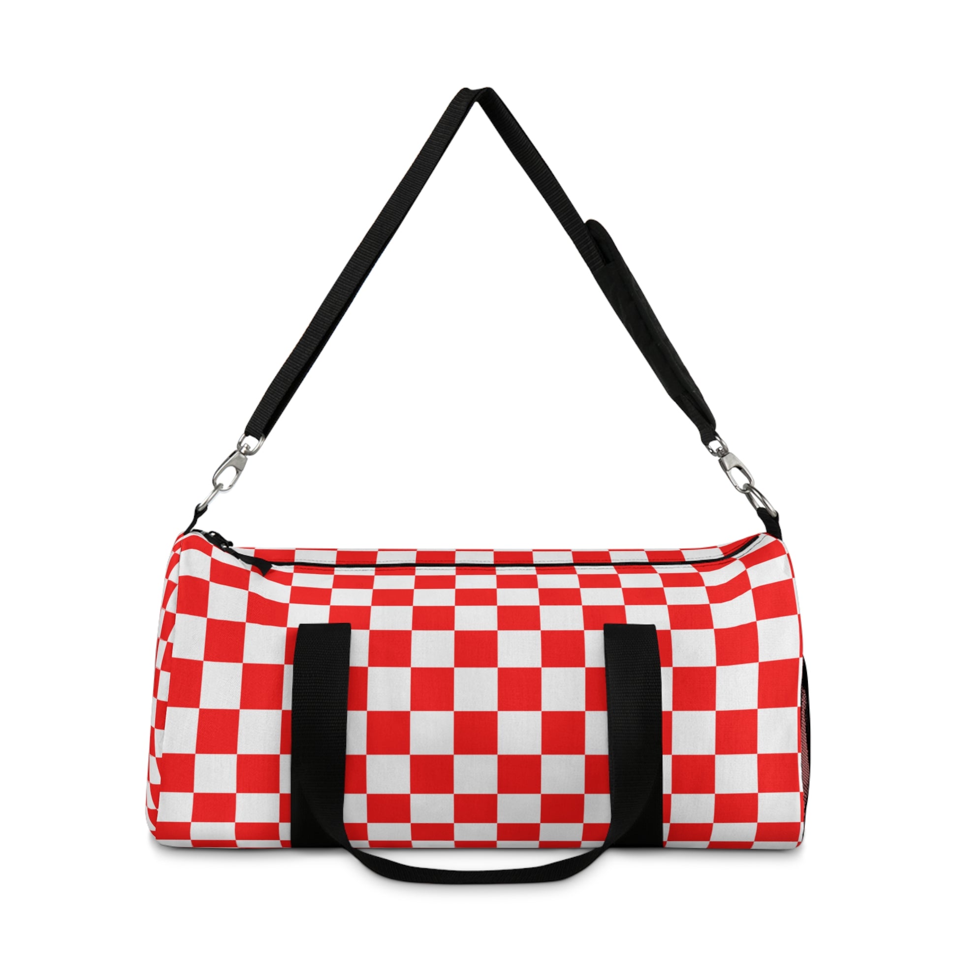 Checkerboard II Red and White Duffel Bag, Artsulli - Art is Long, Life is Short, Bags, , , , , , , 