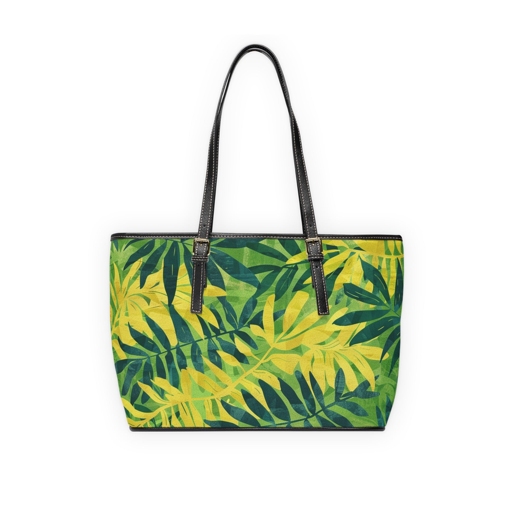 Green Leaf x Yellow Leaf x Tropical x Jungle II PU Leather Shoulder Bag, Artsulli - Art is Long, Life is Short, Bags, , , , , , , 