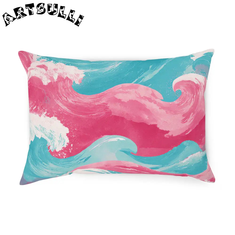 JAKKOUTTHEBXX The Great Pastelwave Pink and Blue Cushion