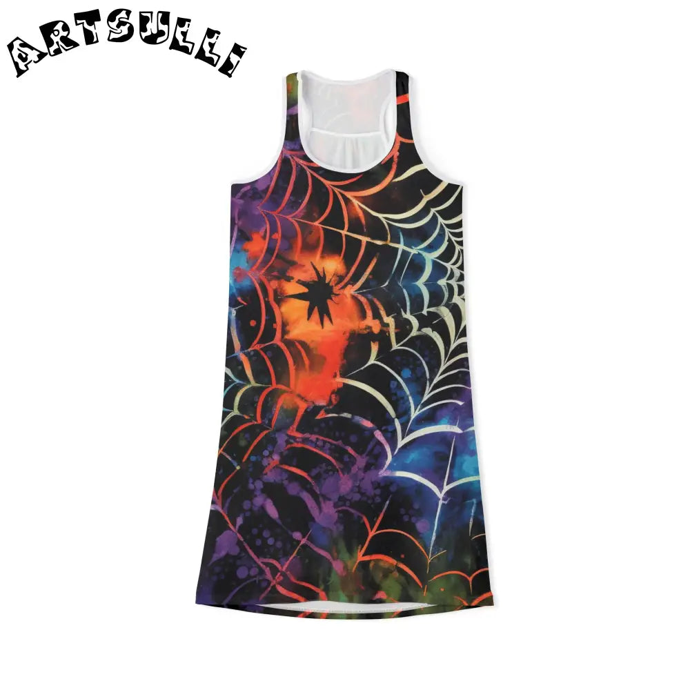 JAKKOUTTHEBXX Colorful Spider Web Tank Dress 2025