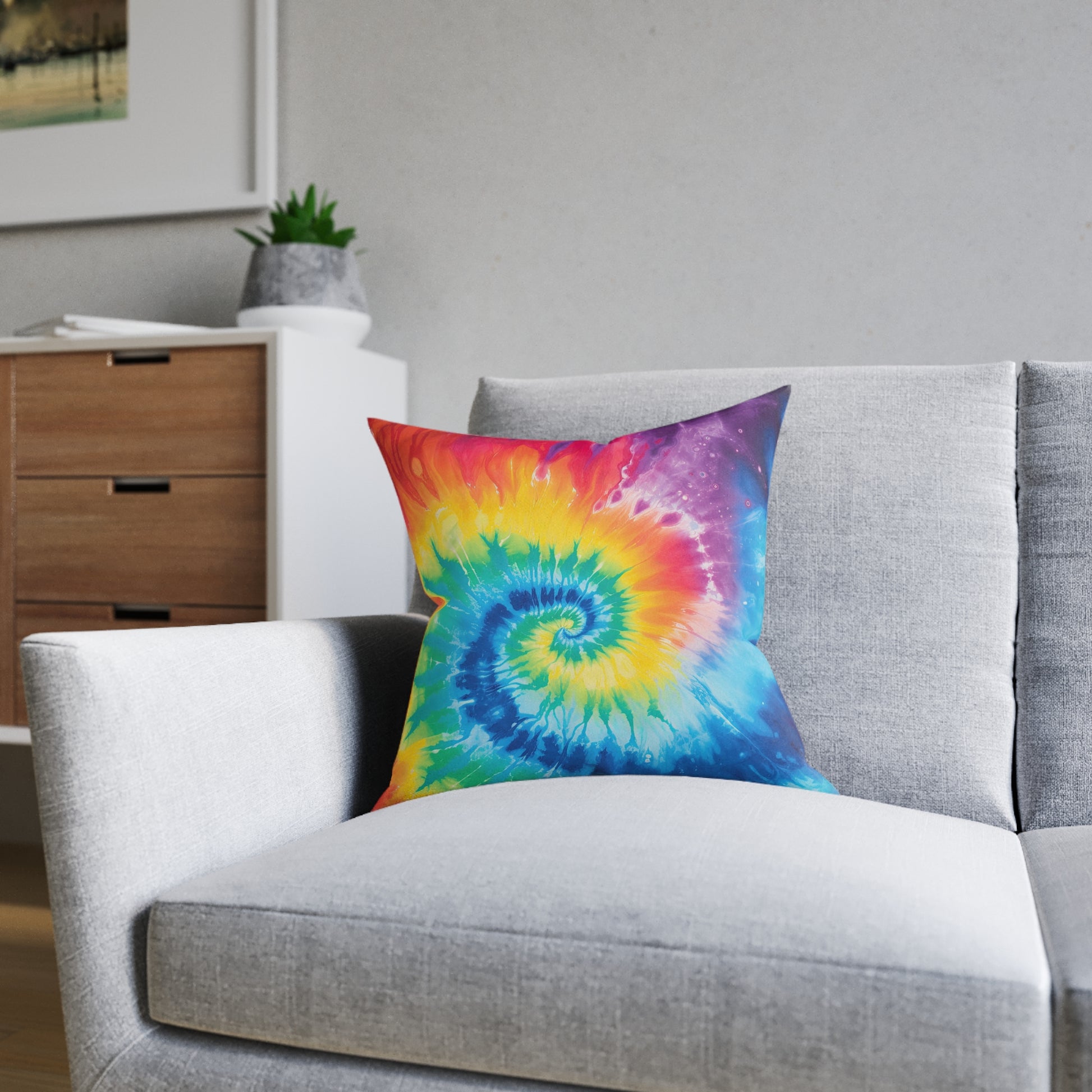 Tie Dye Square Pillow - Pink Back, Artsulli - Art is Long, Life is Short, Home Decor, , , , , , , 