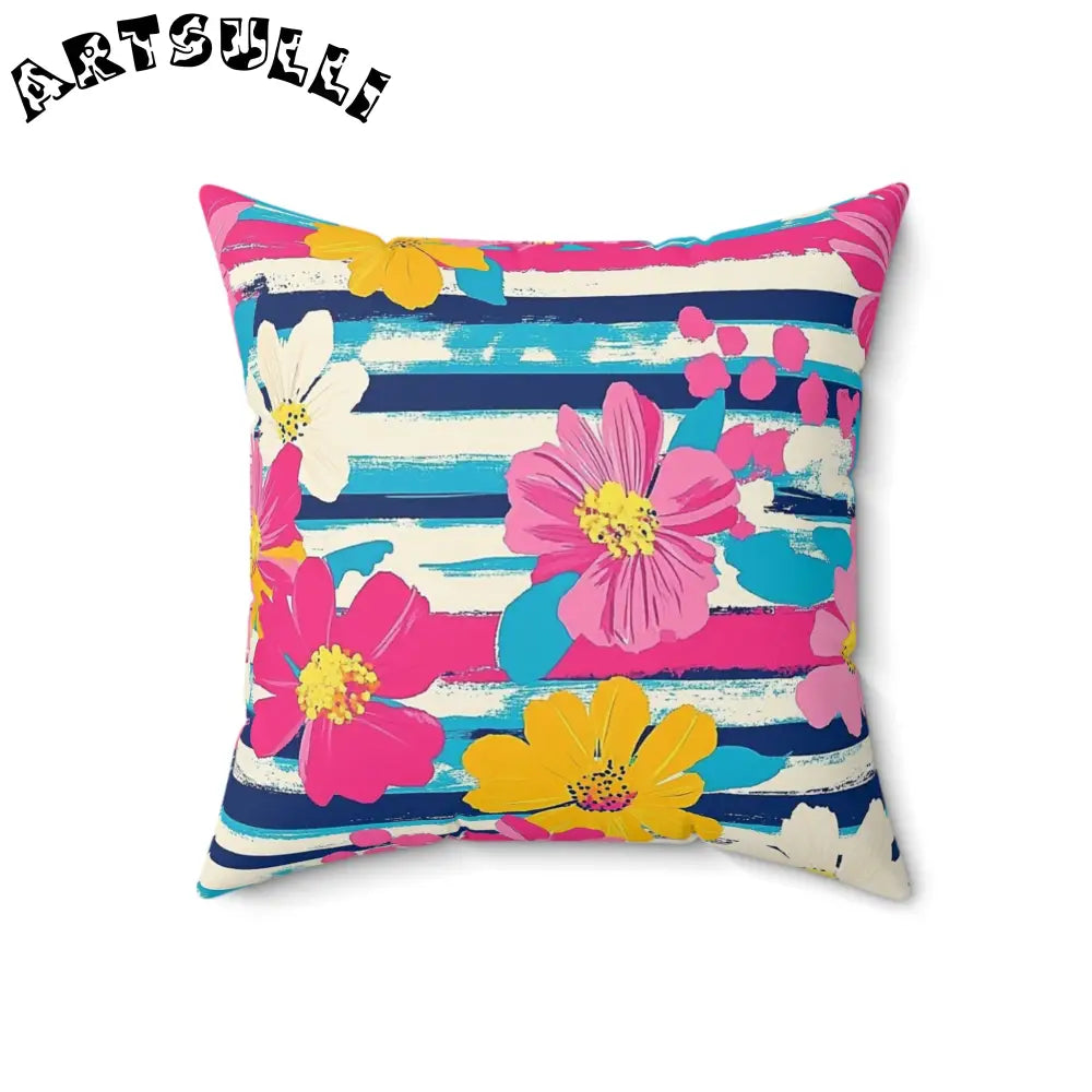 JAKKOUTTHEBXX Dayglo Floral Stripes Multi-Color Spun Polyester