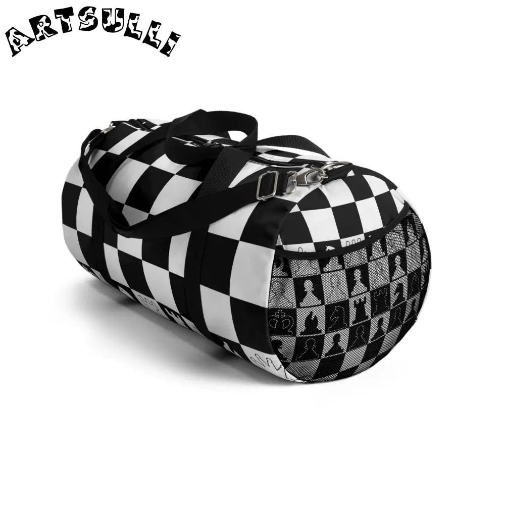 JAKKOUTTHEBXX Checkered Chess Piece Duffel Bag 2025