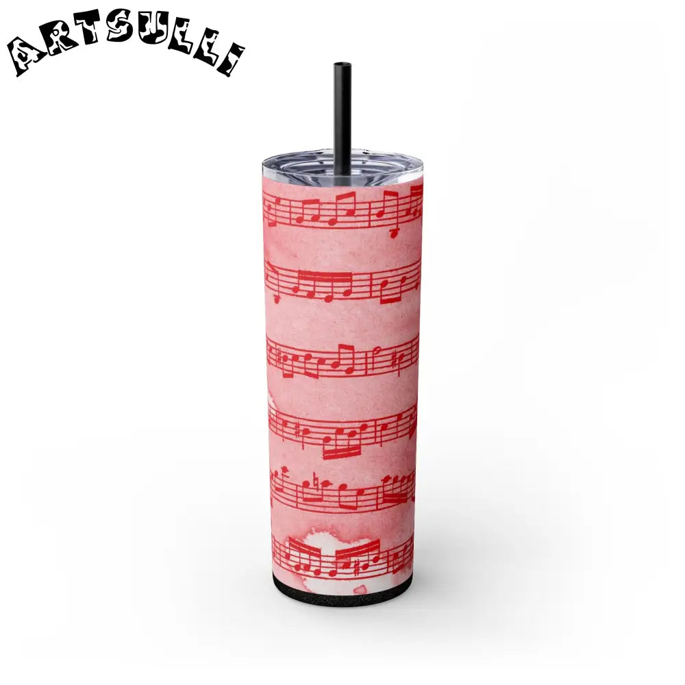 JAKKOUTTHEBXX Pink Musical Note Maars Skinny Tumbler 2025