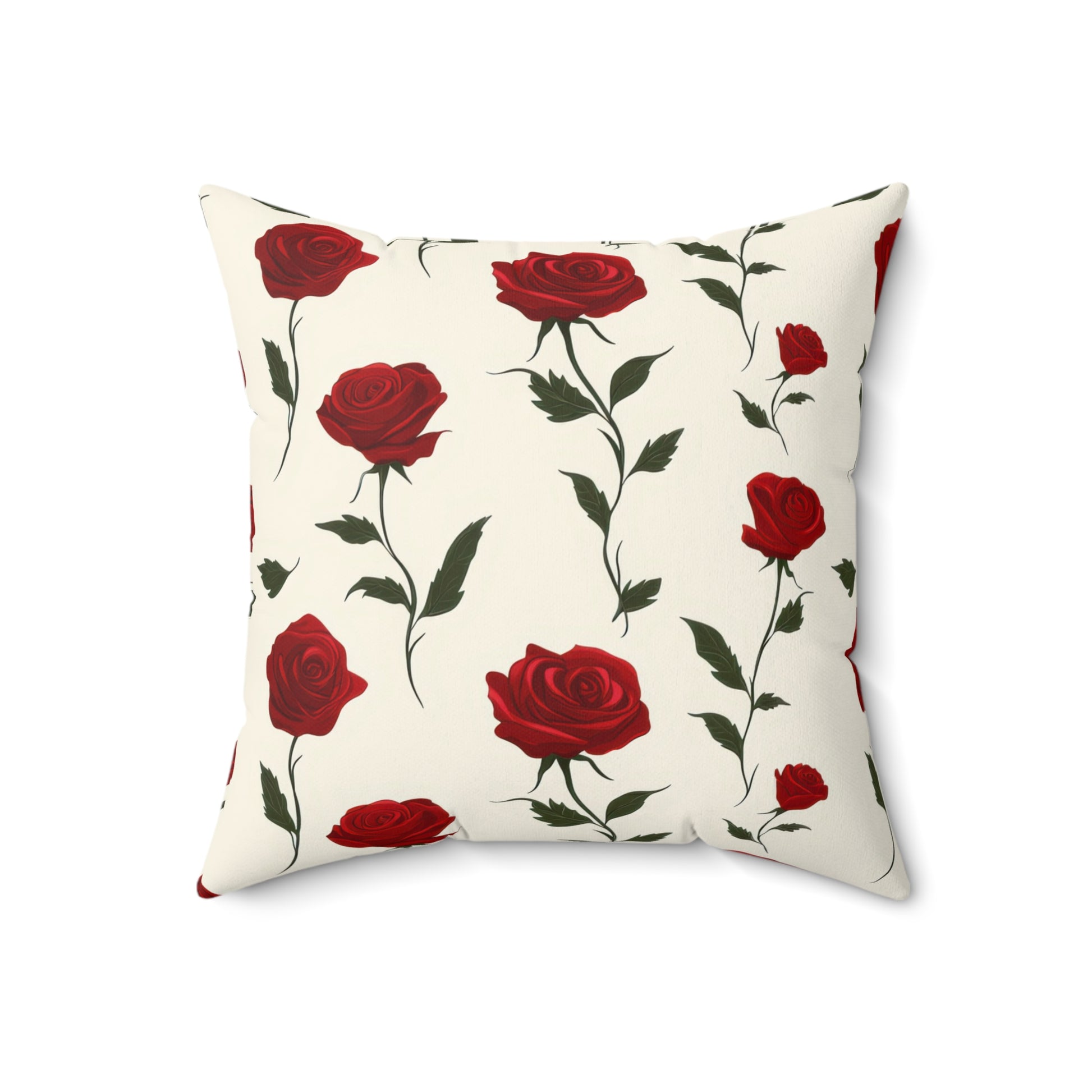 Red Roses Spun Polyester Square Pillow, Artsulli - Art is Long, Life is Short, Home Decor, , , , , , , 