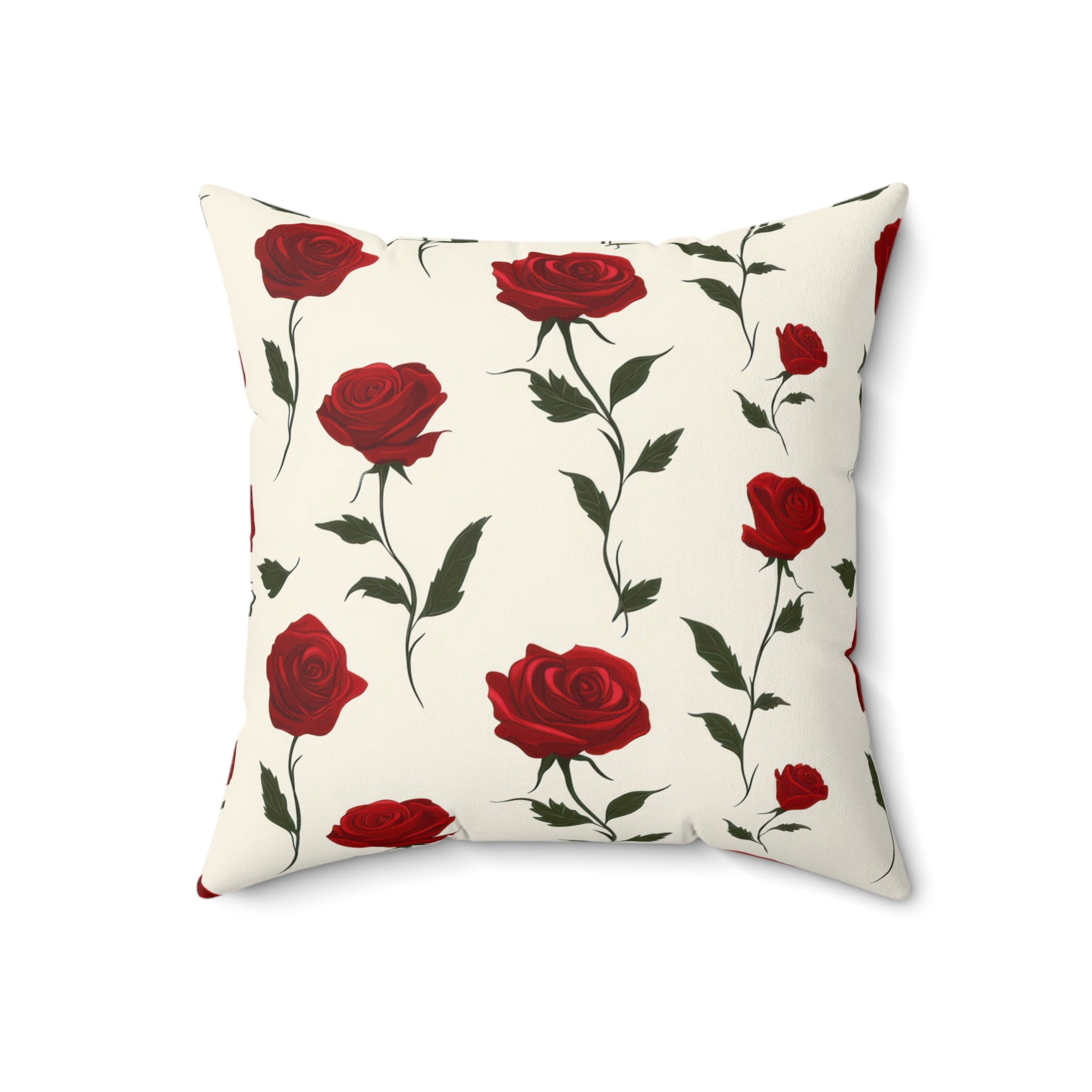 Red Roses Spun Polyester Square Pillow, Artsulli - Art is Long, Life is Short, Home Decor, , , , , , , 