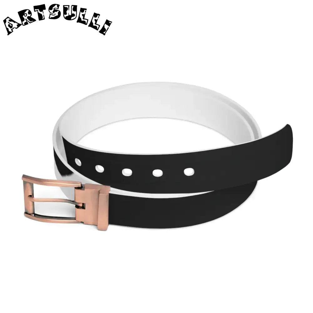 JAKKOUTTHEBXX Reversible Black and White Belt with Black Buckle