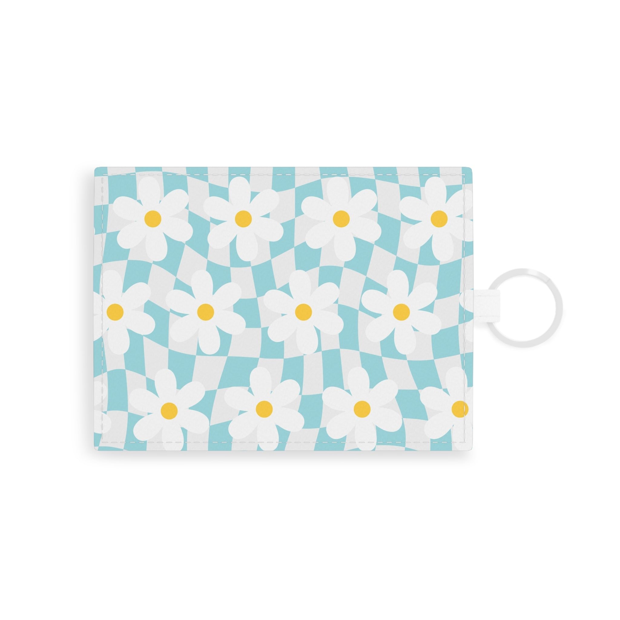 Trippy Check Garden Saffiano Leather Card Holder, Artsulli - Art is Long, Life is Short, Accessories, Size, One size, Color, White, , , 60554667501350826863