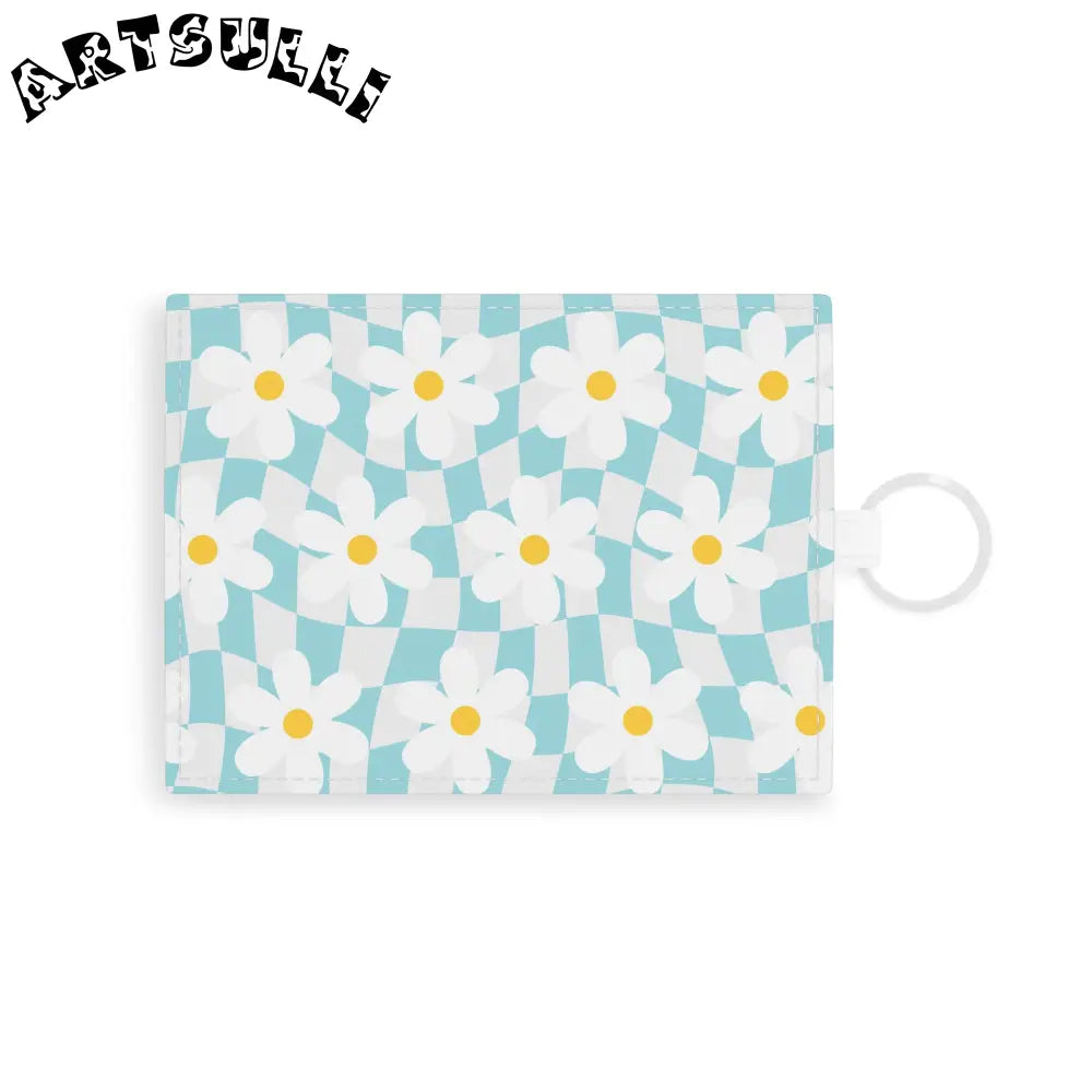 JAKKOUTTHEBXX Trippy Check Garden Saffiano Leather Card Holder