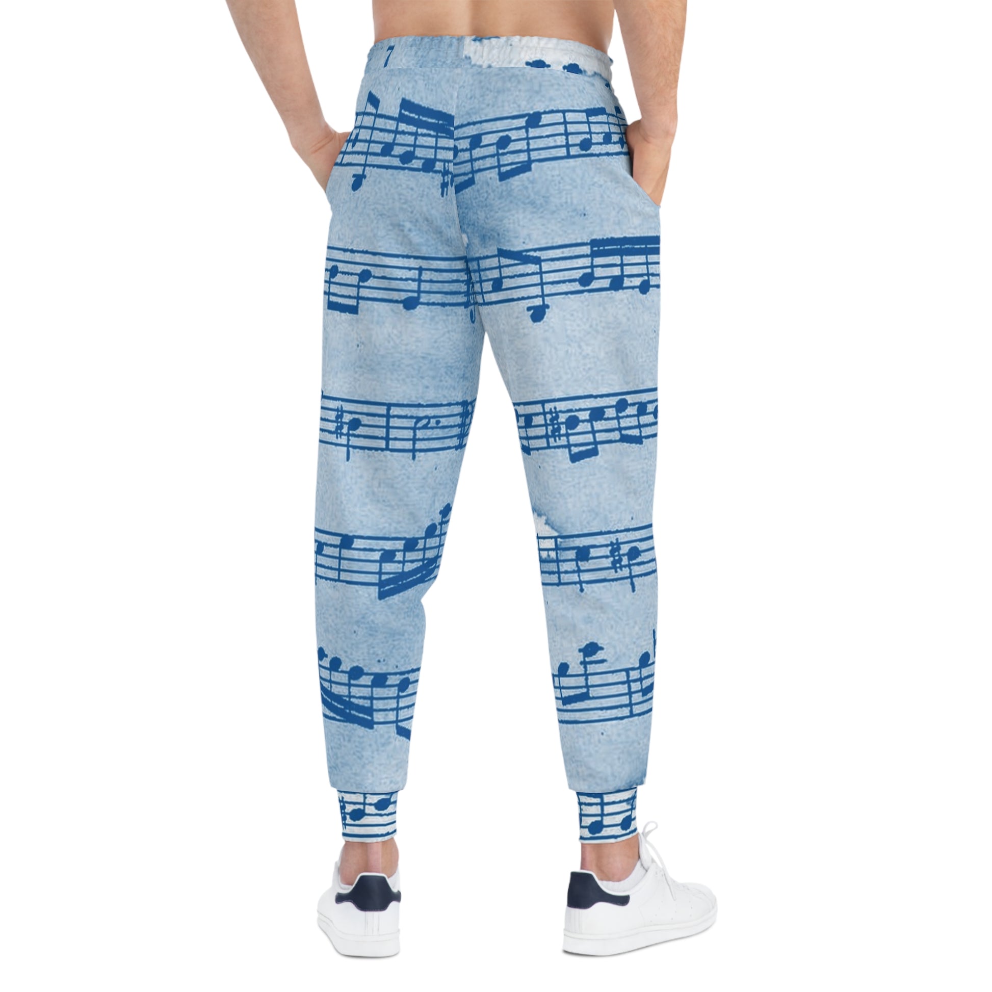 Drip Spill Type Beat Sheet Music Blue Athletic Joggers (AOP), Artsulli - Art is Long, Life is Short, All Over Prints, , , , , , , 