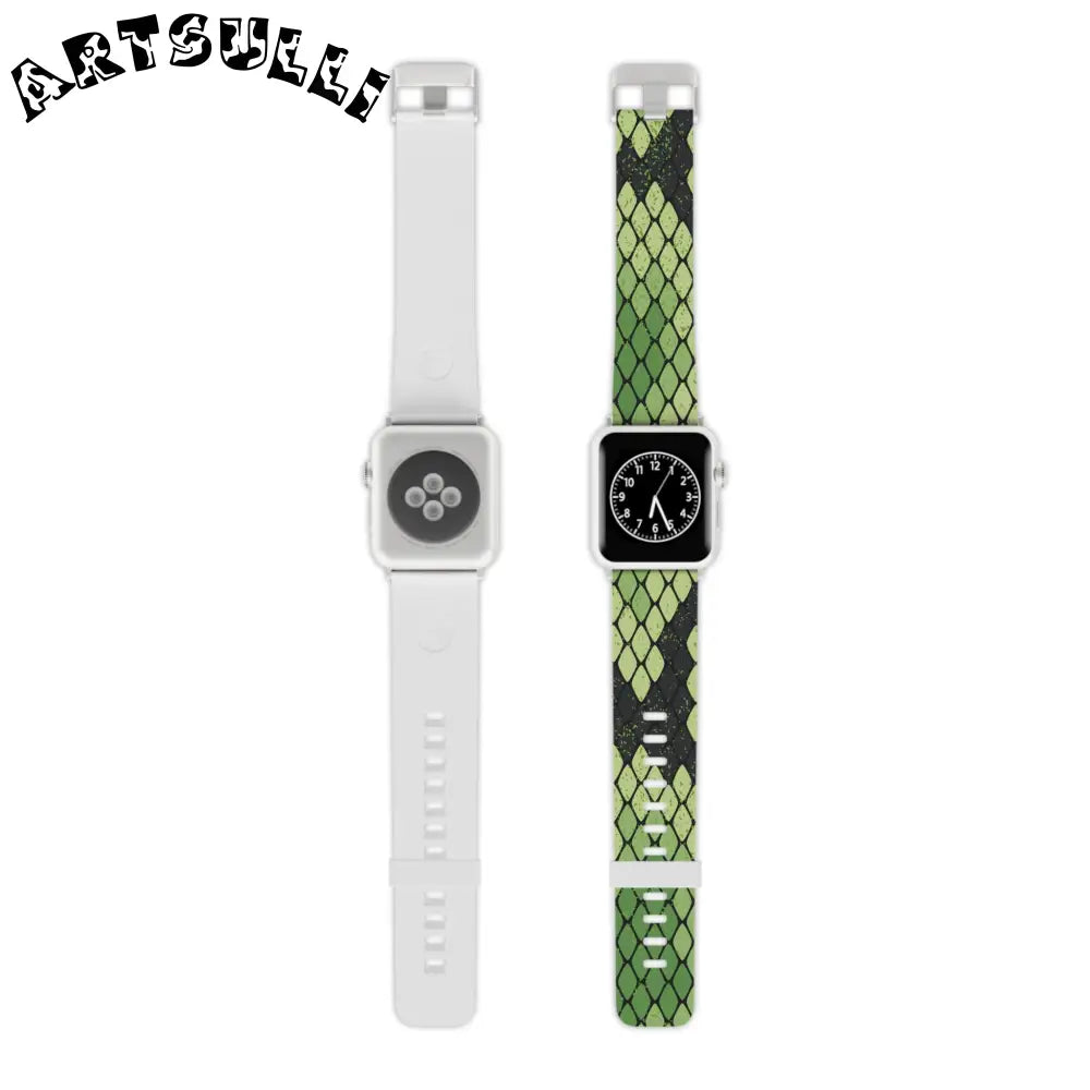 JAKKOUTTHEBXX Snake Skin Green and Black Watch Band for Apple Watch