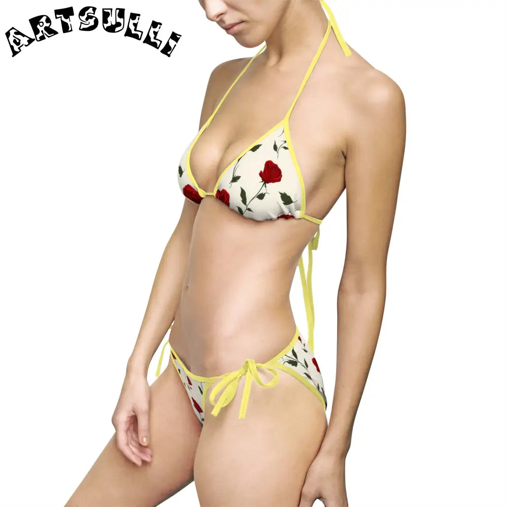 JAKKOUTTHEBXX Red Roses Women’s Bikini Swimsuit (AOP) JAKKOUTTHEBXX