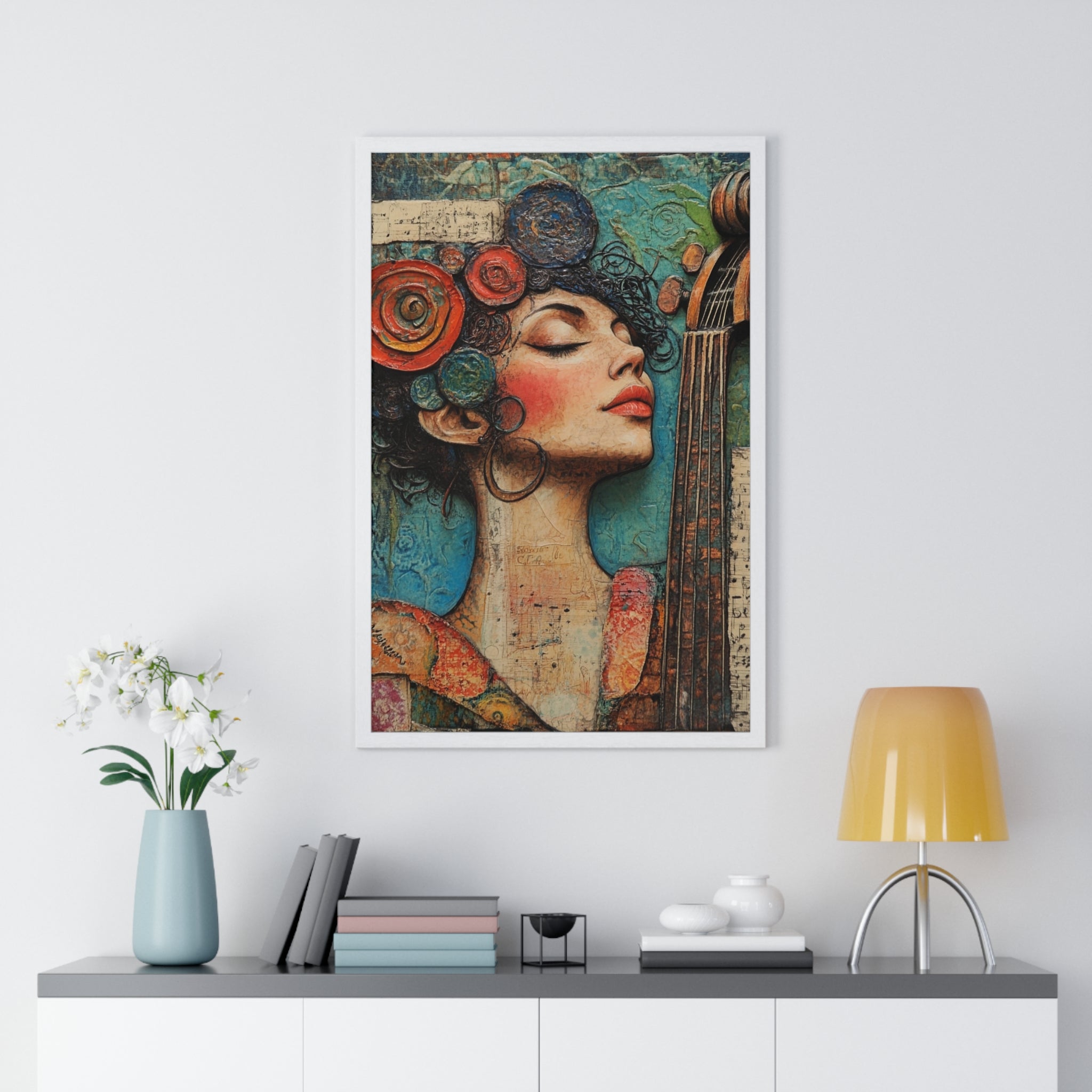 Woman With A Violin III Vertical Framed Poster, Artsulli - Art is Long, Life is Short, Poster, , , , , , , 