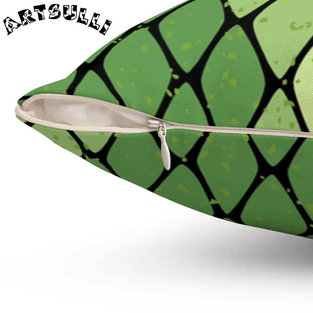 JAKKOUTTHEBXX Snake Skin Green and Black Spun Polyester Square