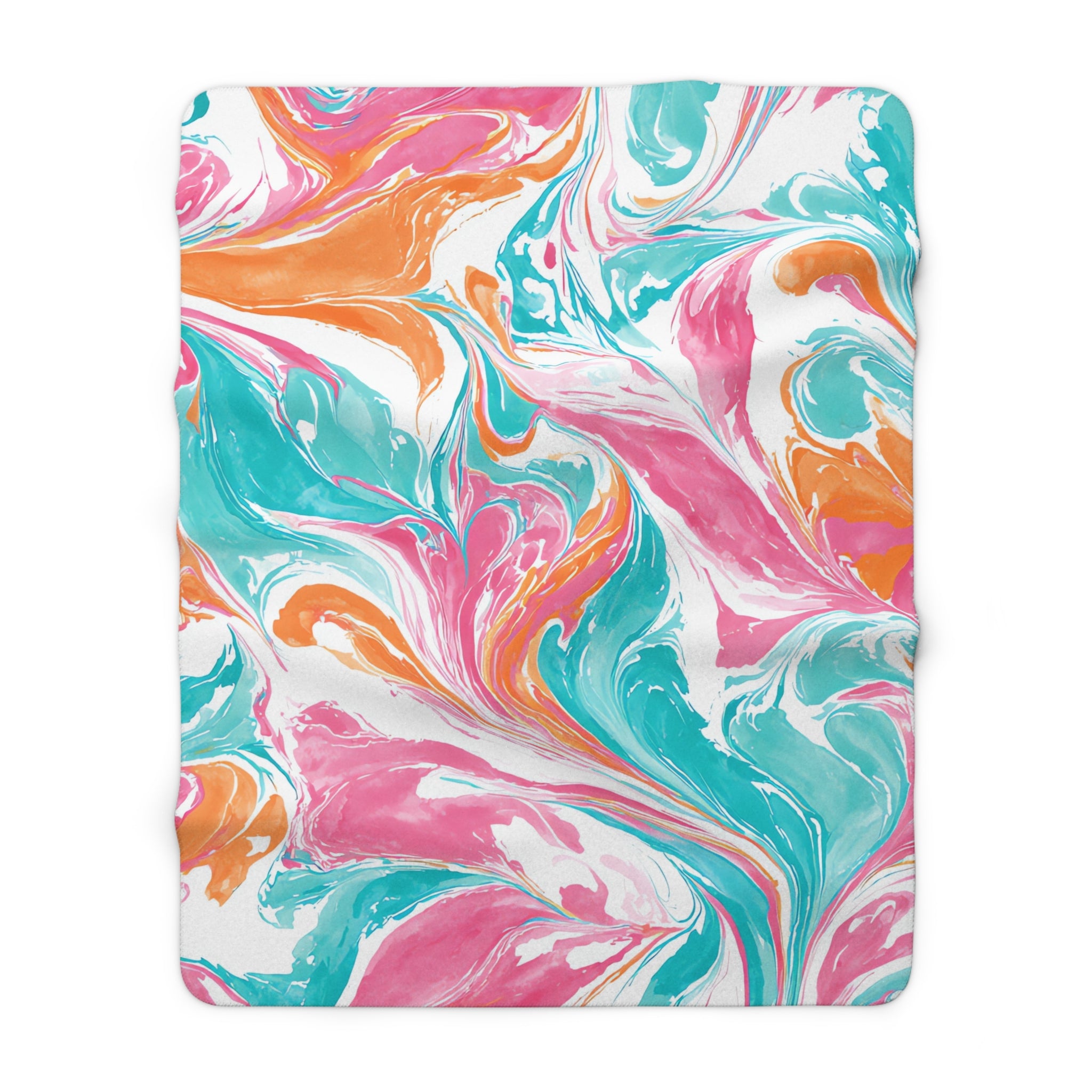 Liquid Pastel Spill II Multi-Color Sherpa Fleece Blanket, Artsulli - Art is Long, Life is Short, Home Decor, Size, 60" × 80", , , , , 10395402511284662027
