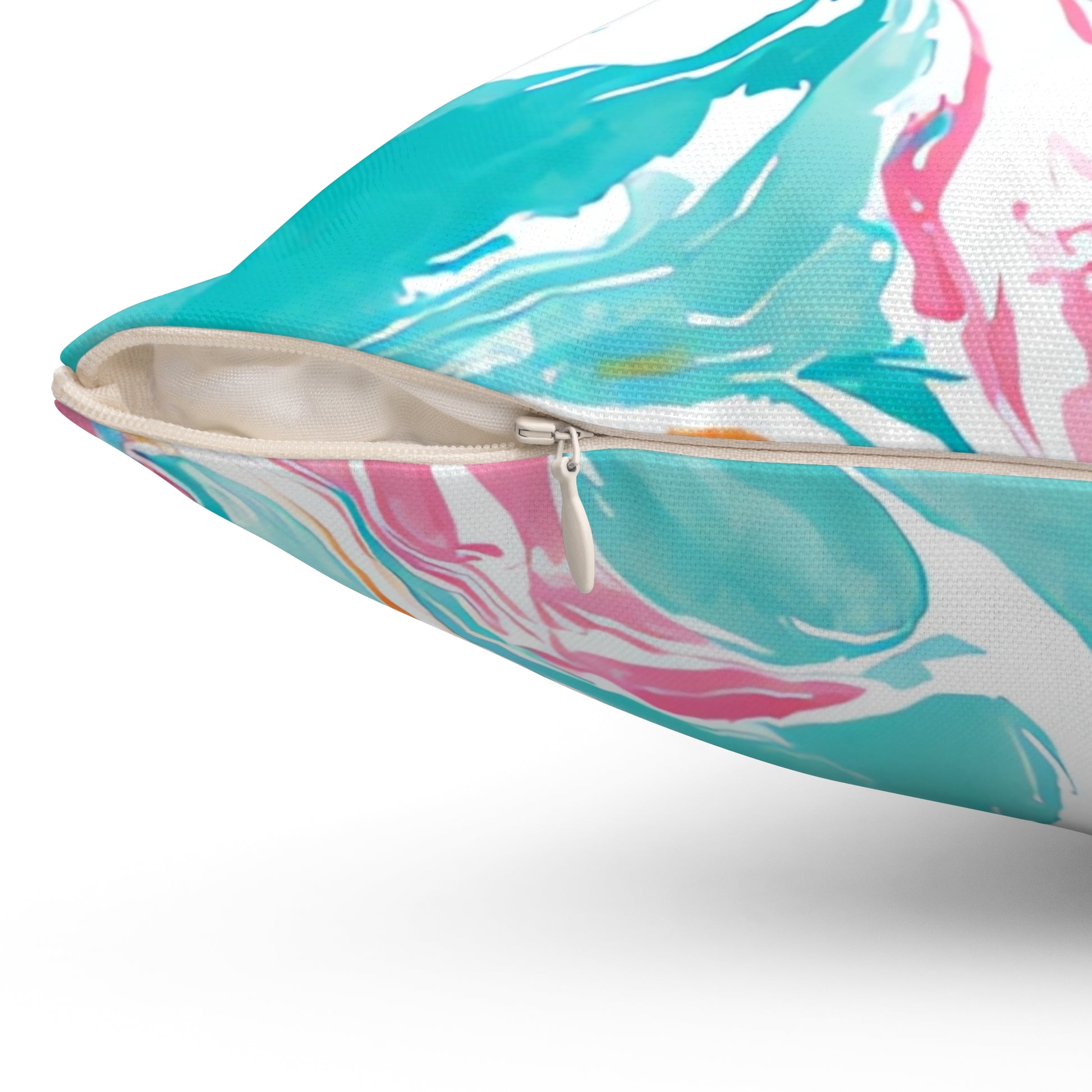 Liquid Pastel Spill Multi-Color Spun Polyester Square Pillow, Artsulli - Art is Long, Life is Short, Home Decor, , , , , , , 